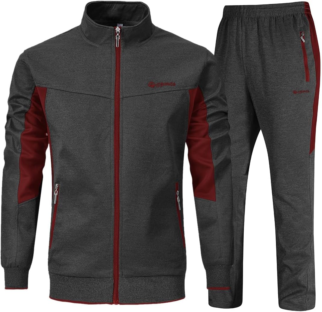 YSENTO Men's Tracksuits Set for Jogging and Athletic Activities