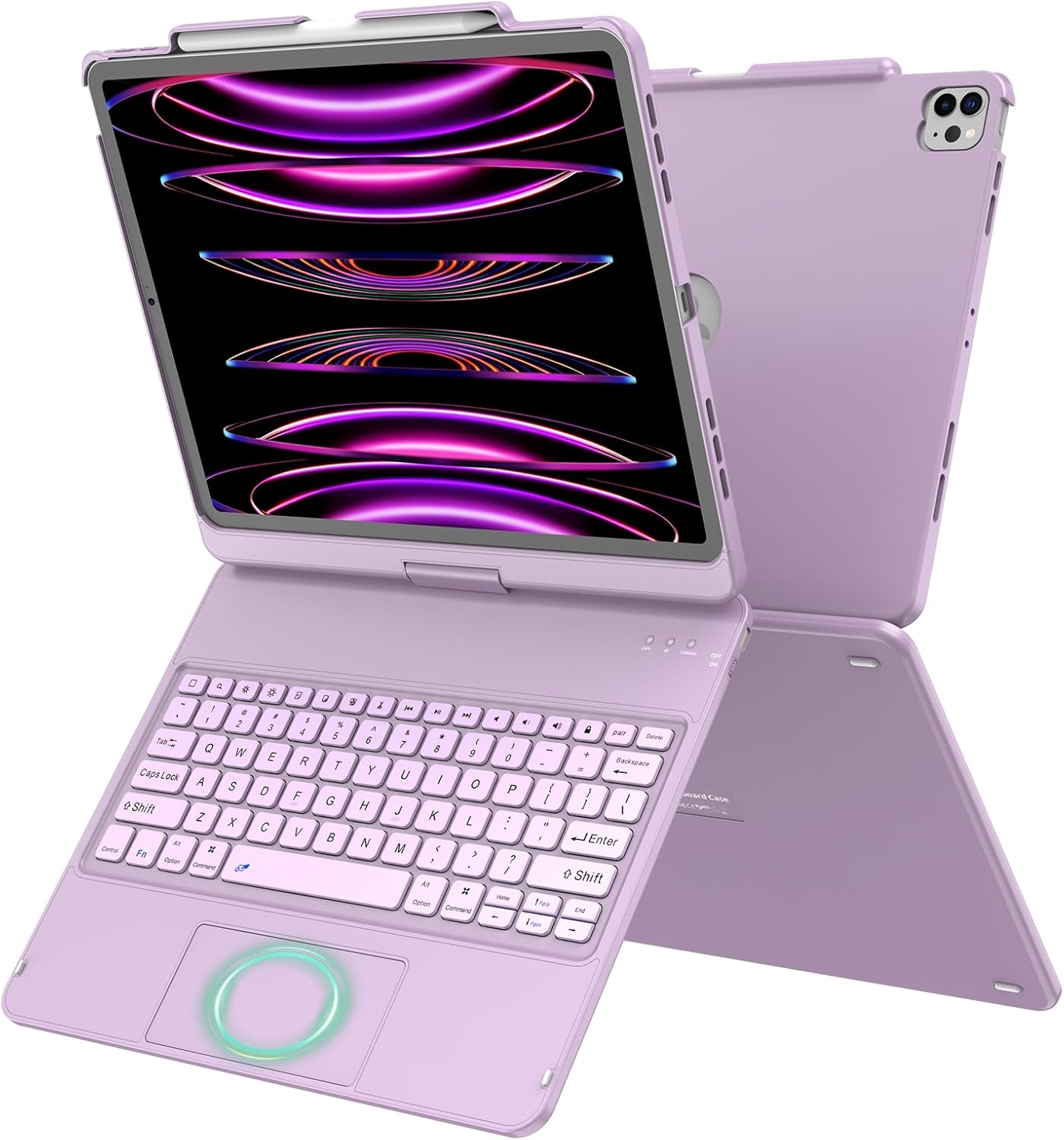 GGH Touch Keyboard Case for iPad Air 13 & 12.9 Pro - Light Purple