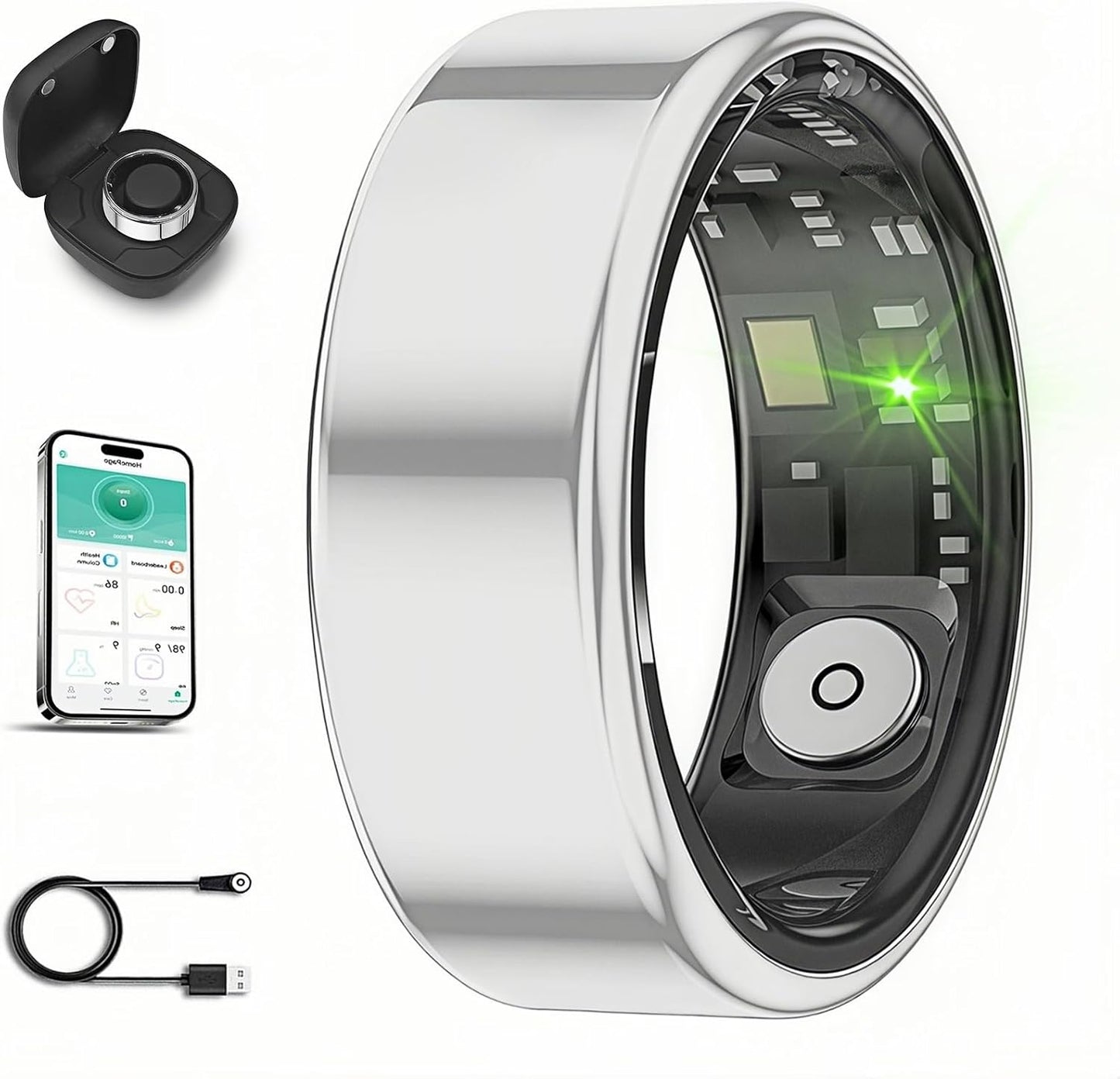 Smart Ring for Men Women - Health Tracker with Bluetooth & IP68