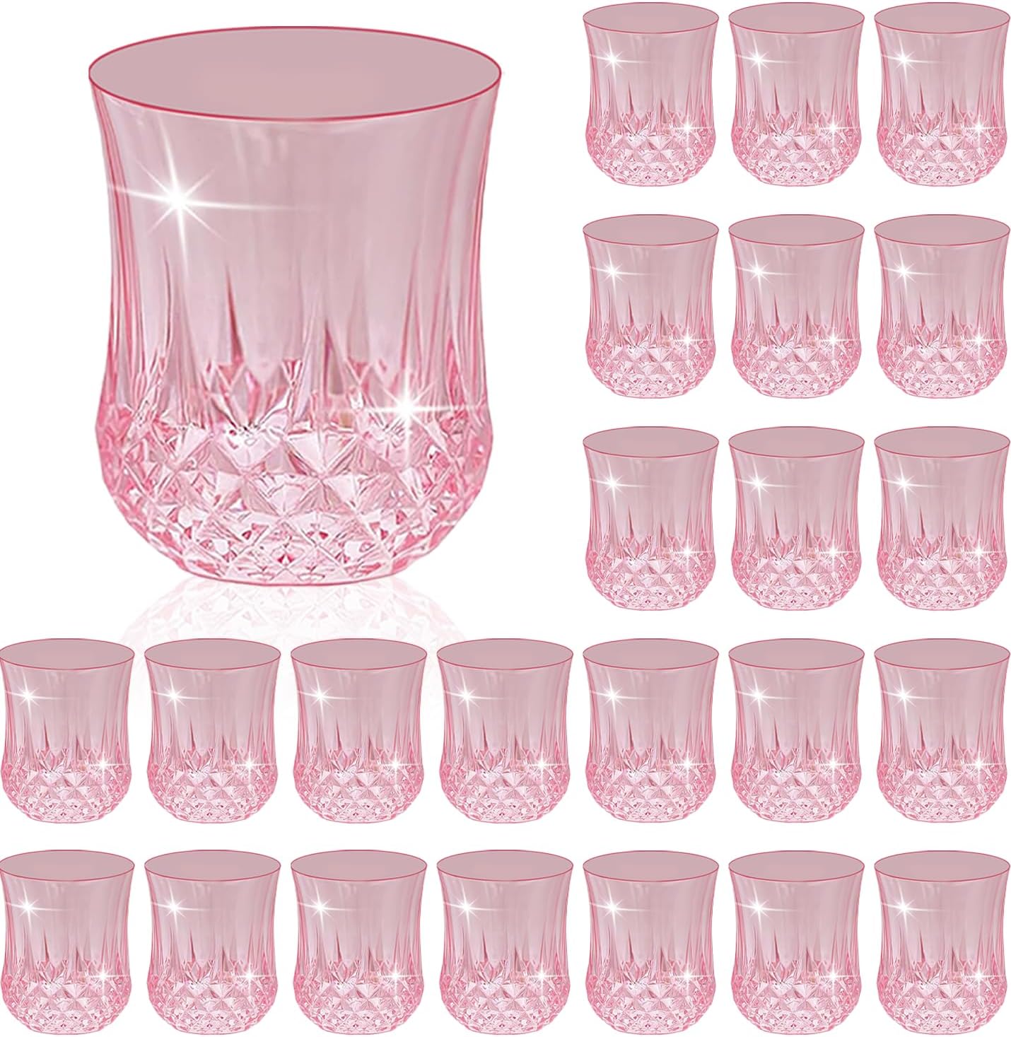 24 PCS Pink Unbreakable Stemless Wine Glasses for Every Occasion