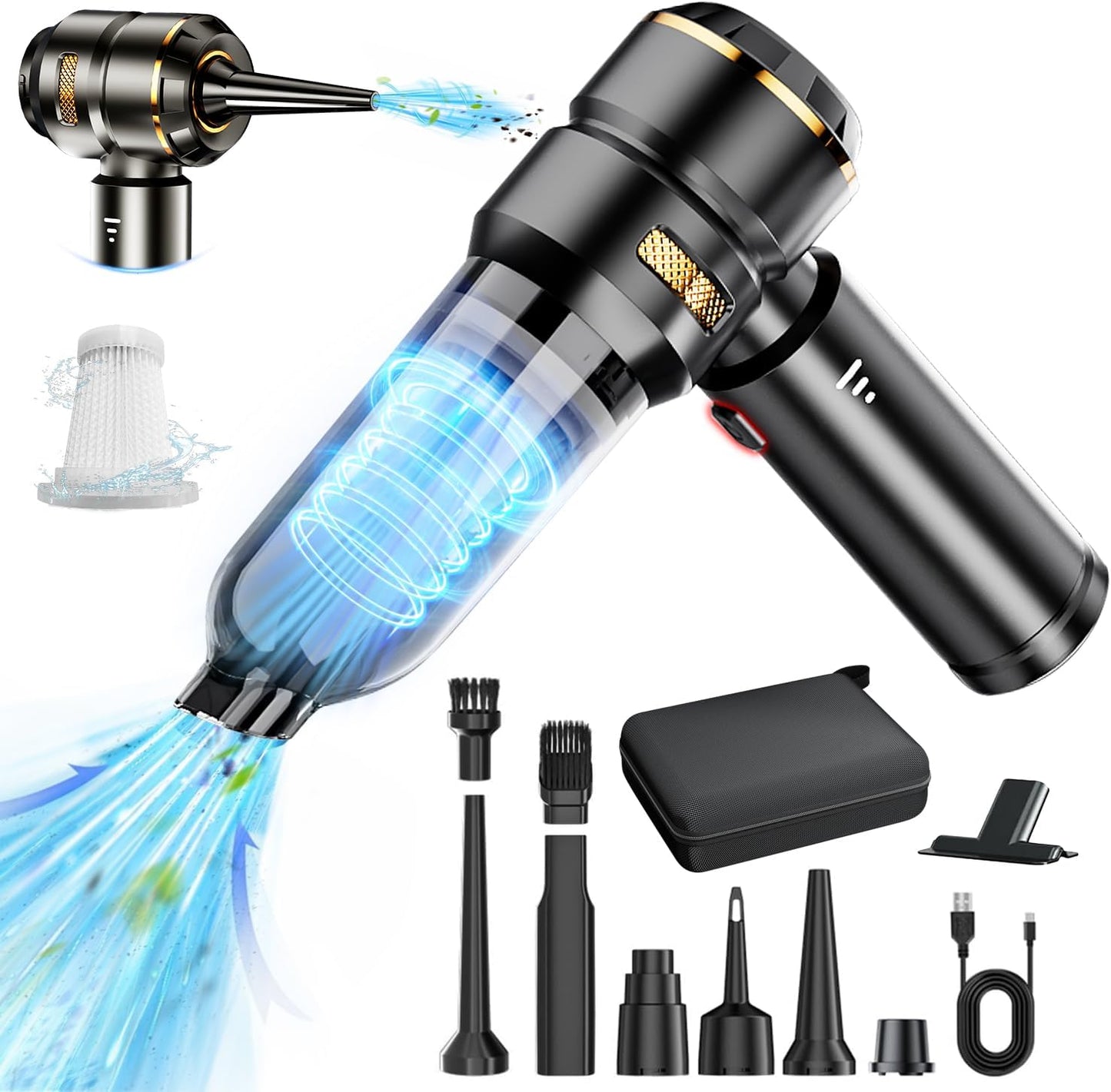 21000PA High Power Cordless Car Vacuum - Portable & Versatile!