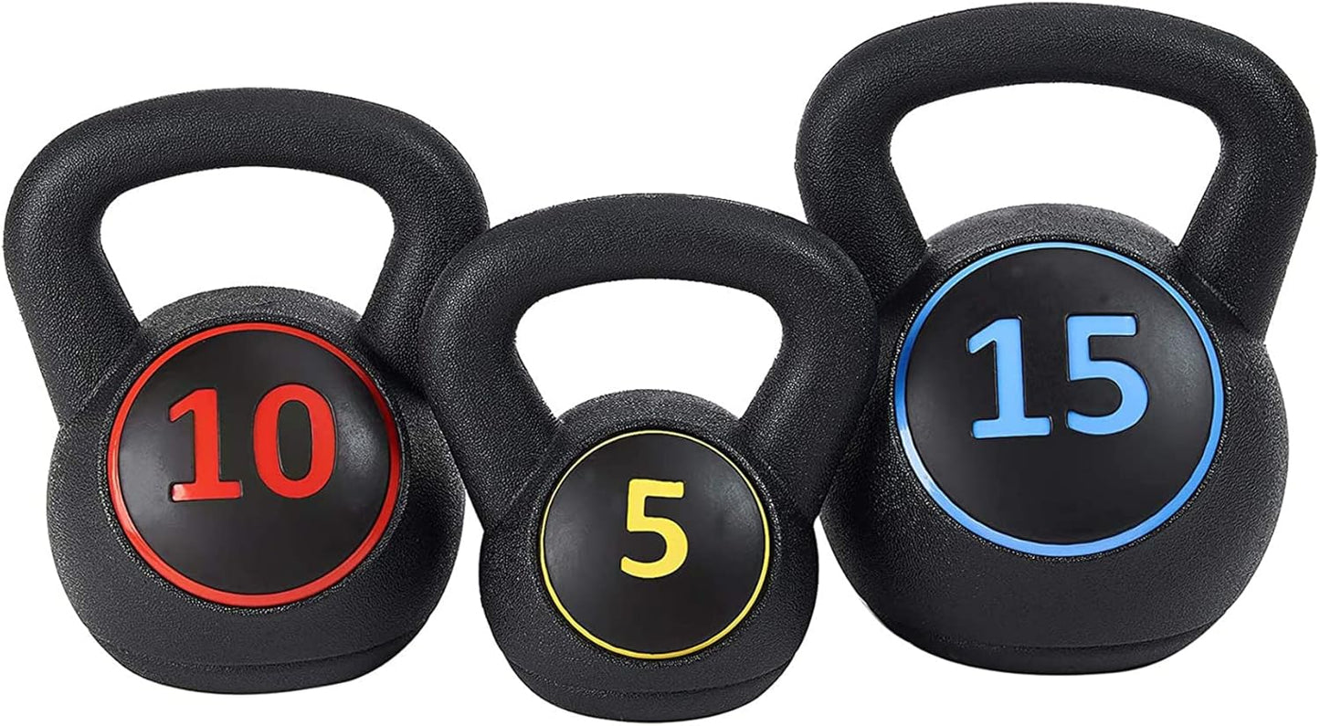 BalanceFrom Vinyl Kettlebell Set for Full Body Strength Training