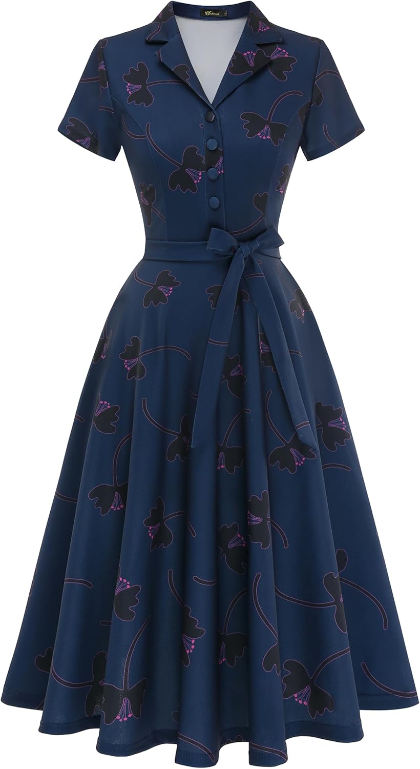 Wedtrend Women's Vintage Tea Dress for Cocktail and Casual Wear