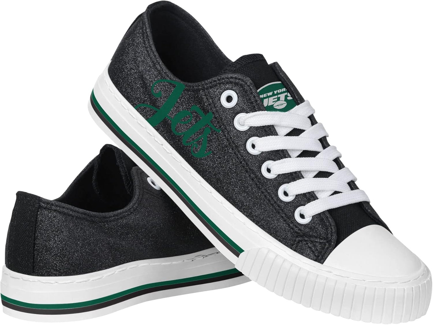 FOCO Women's NFL Team Logo Glitter Low Top Canvas Sneakers