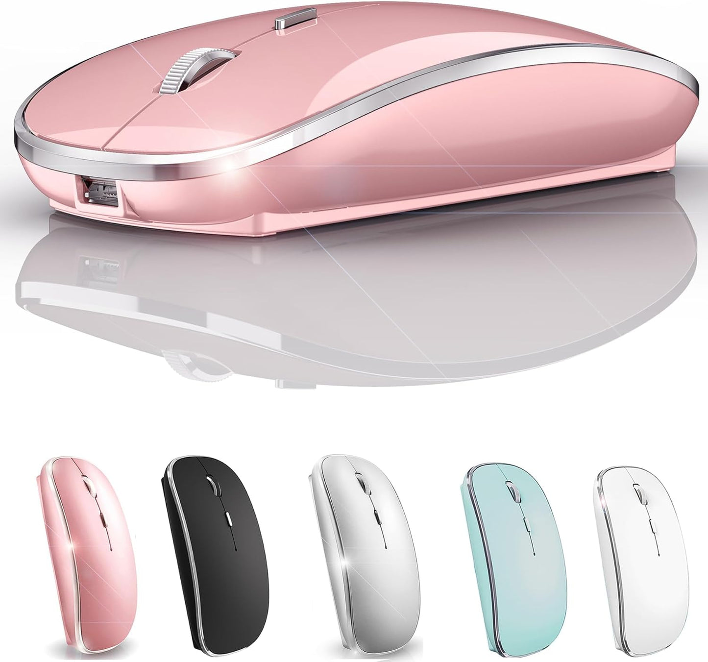 Wireless Pink Bluetooth Mouse for iPad & Laptop