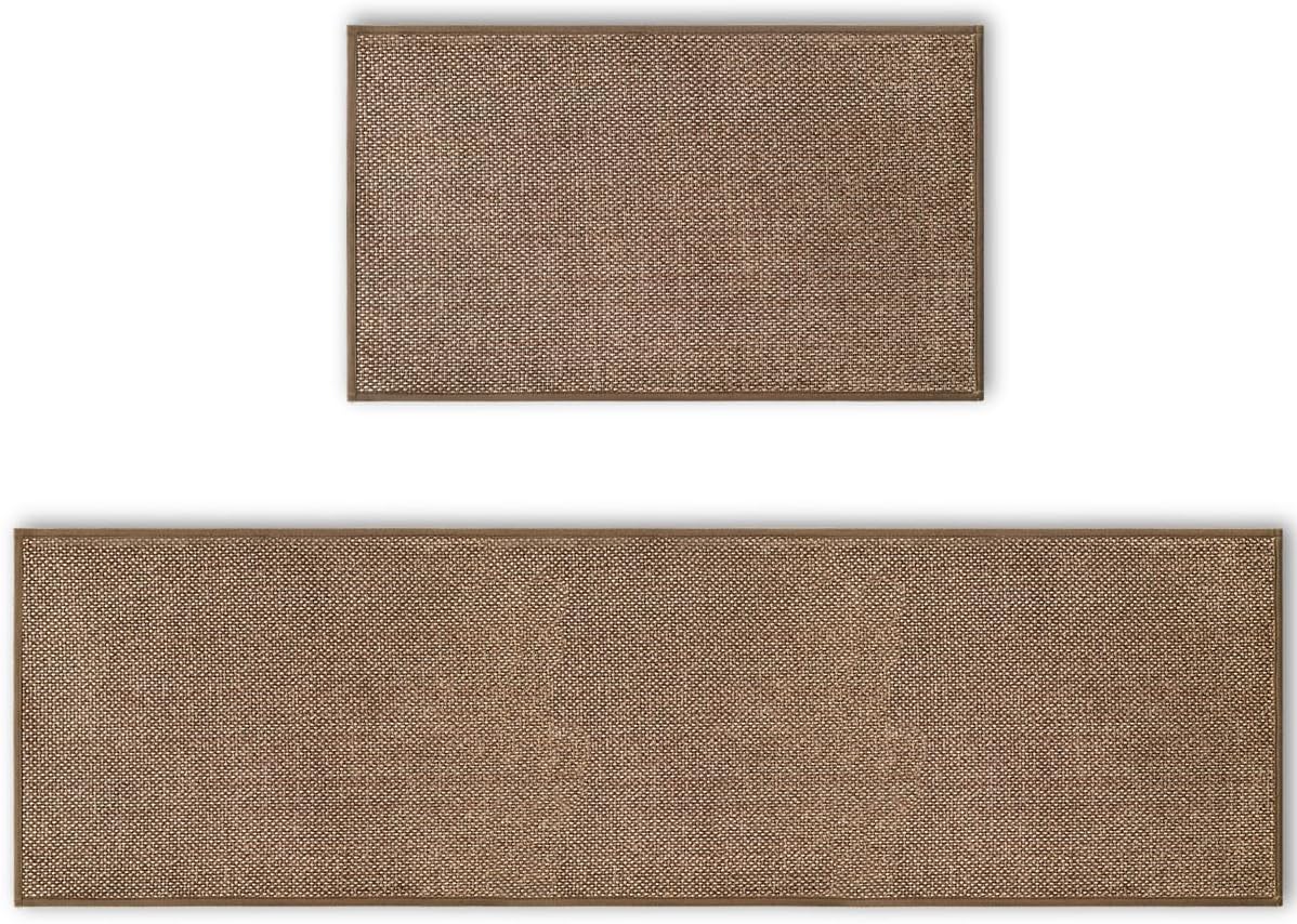 Non-Skid Rubber Kitchen Mats Set of 2 for Home Decor