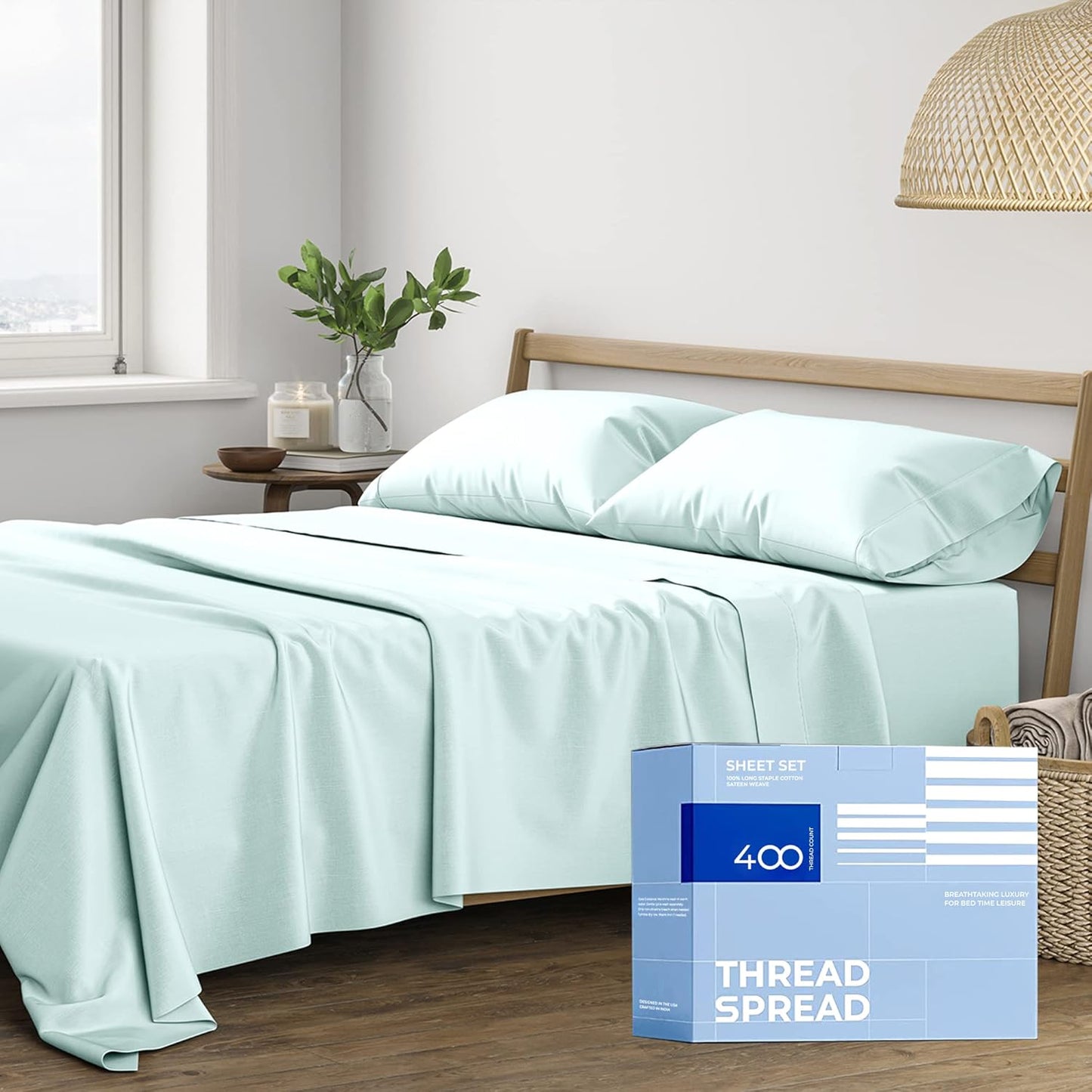 100% Cotton Queen Sheets Set - Soft, Cooling, Durable & Breathable