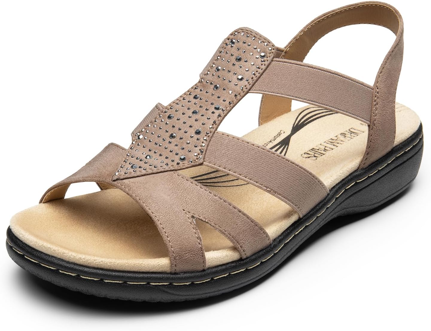 DREAM PAIRS Women's Comfortable Arch Support Dressy Flat Sandals