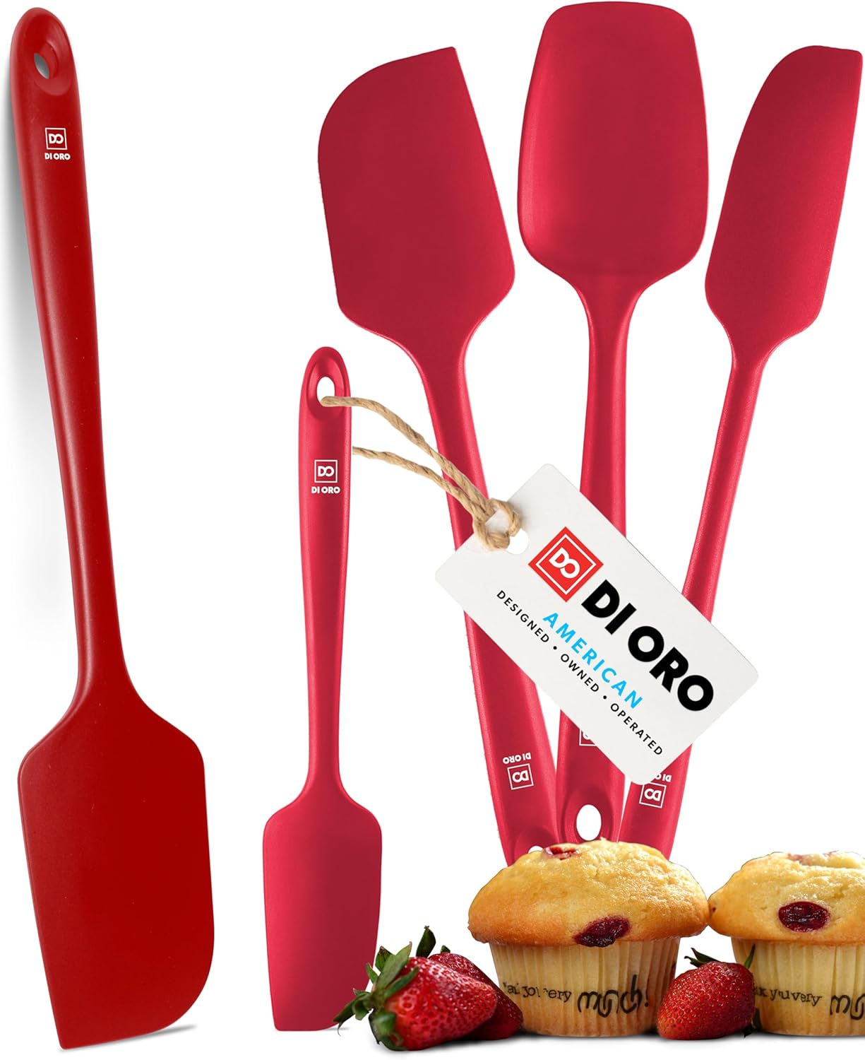 DI ORO Silicone Spatula Set - Perfect for Cooking & Baking