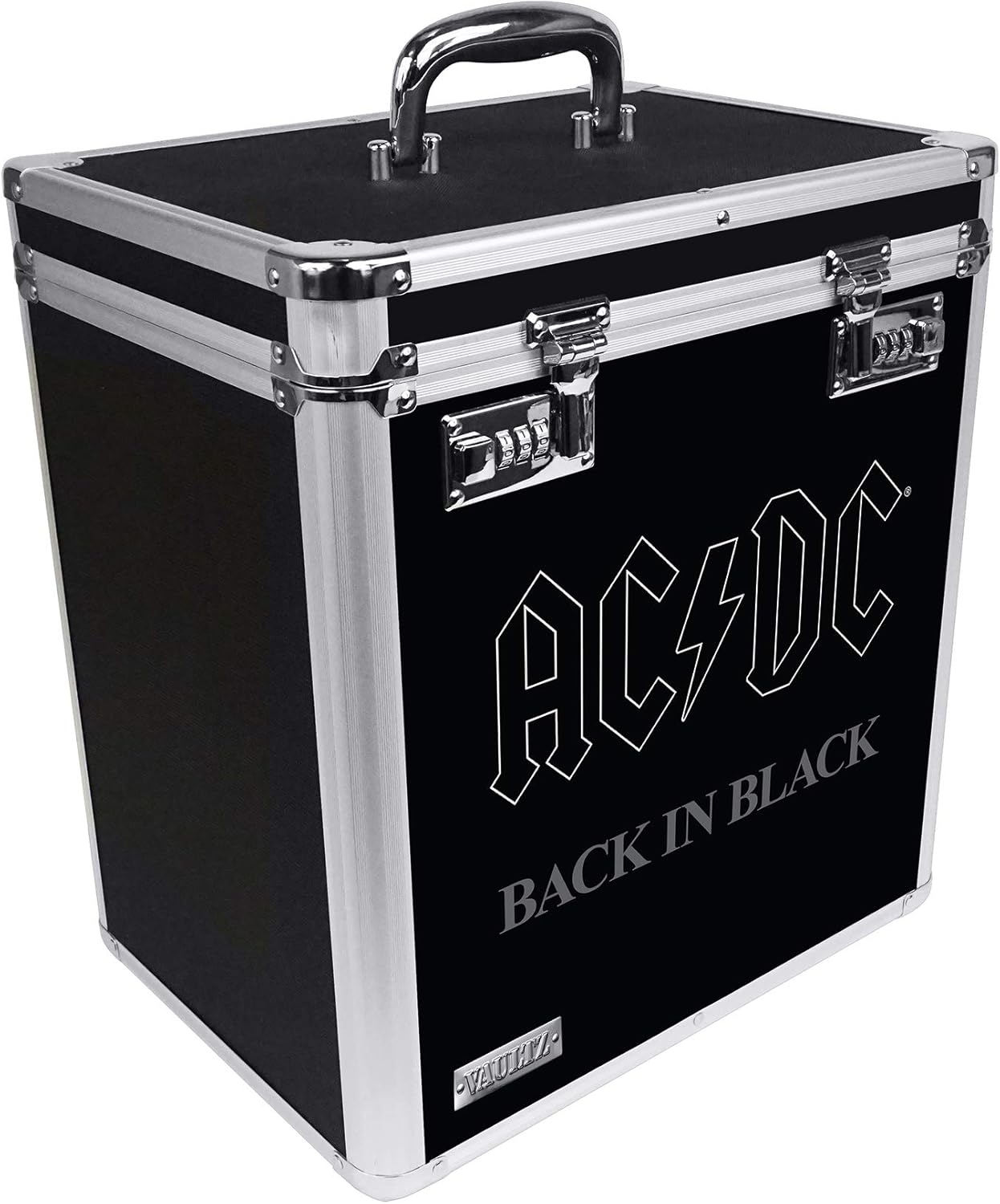 Vaultz Vinyl Record Storage Box - Secure 50 Album Organizer