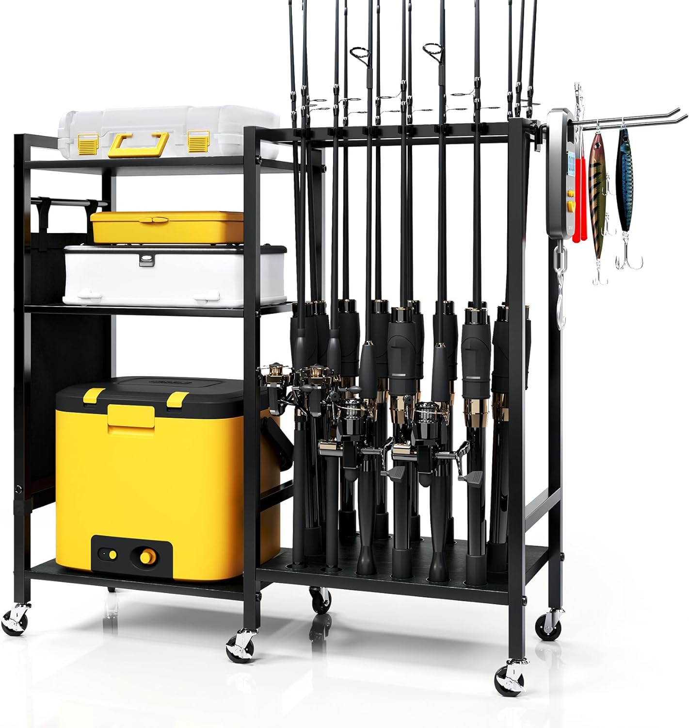 TC-HOMENY 16-Rod Fishing Rack & Storage Bag