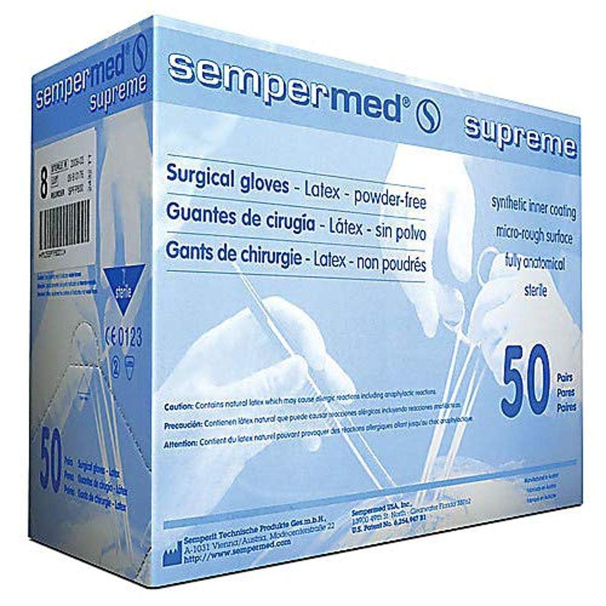 Sempermed SPFP700 Latex Gloves - Surgical Grade, Size 7