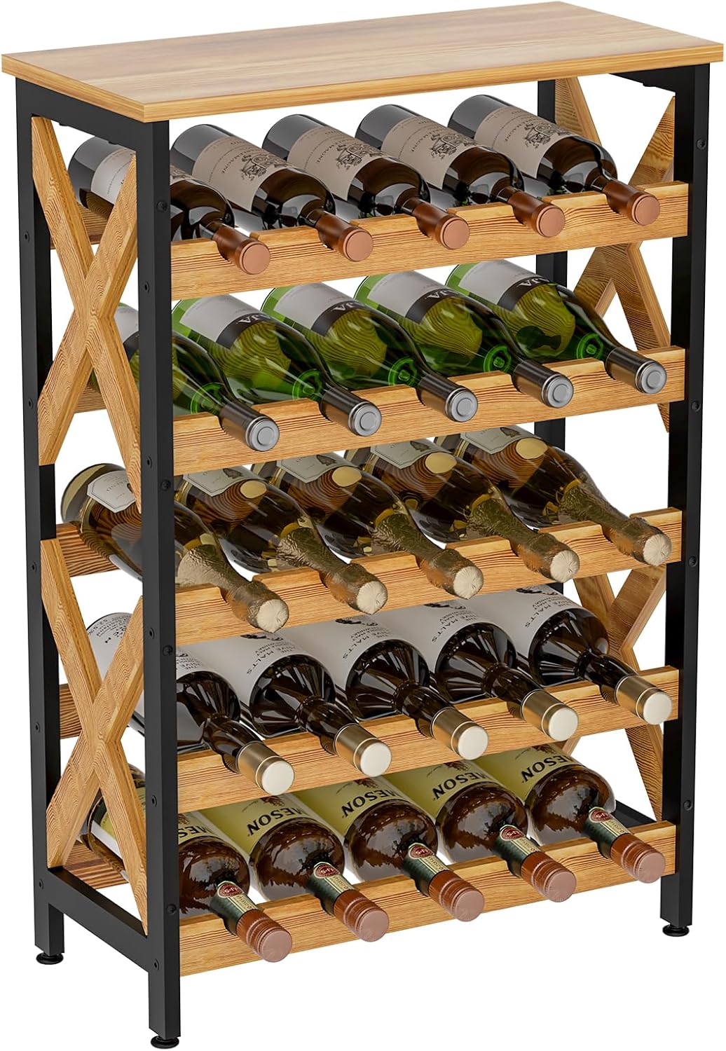 25 Bottle Freestanding Wine Rack for Stylish Home Storage