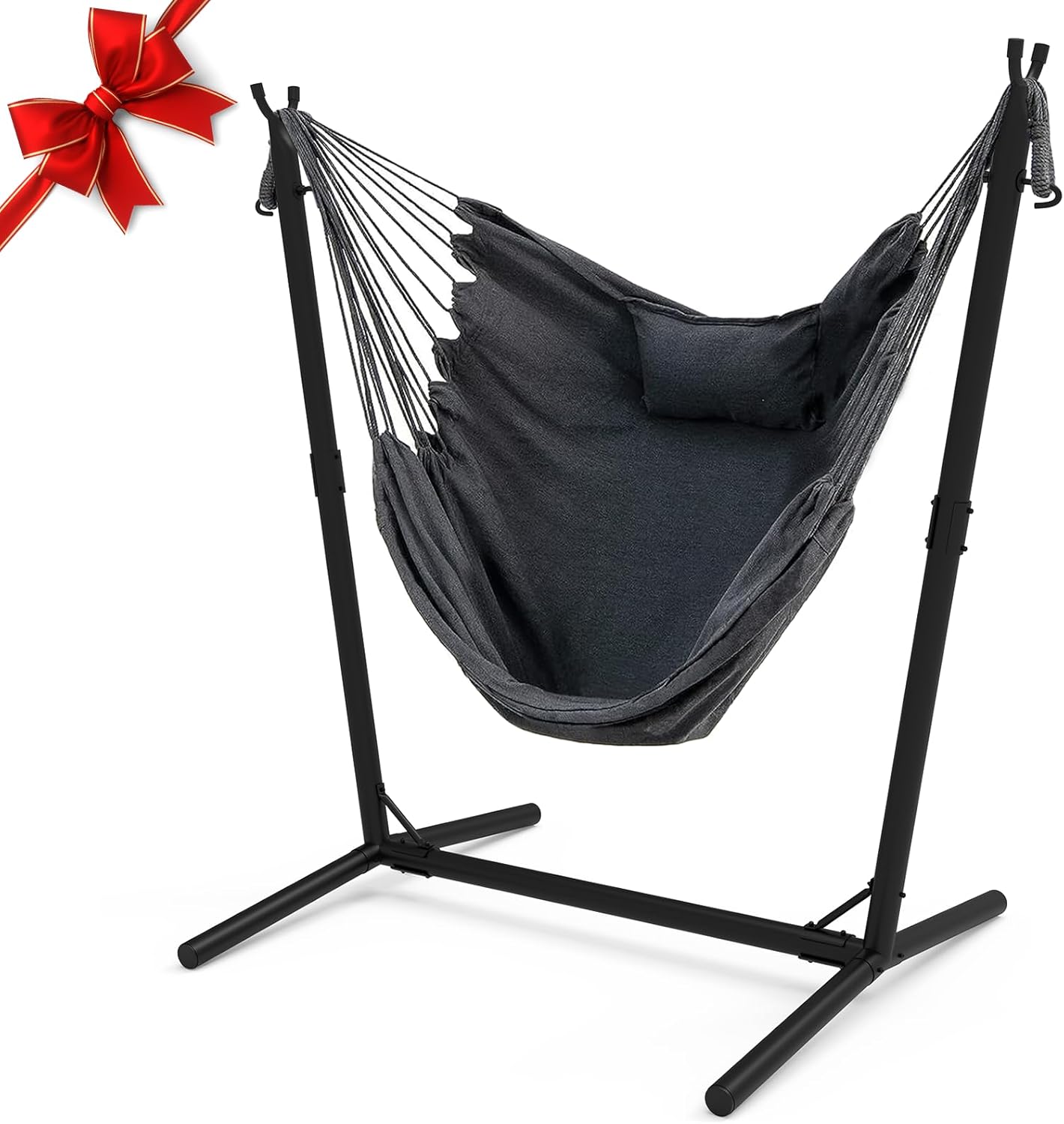 X-Large Hammock Chair with Stand, Heavy-Duty & Sturdy, Indoor/Outdoor, 350 lbs Capacity