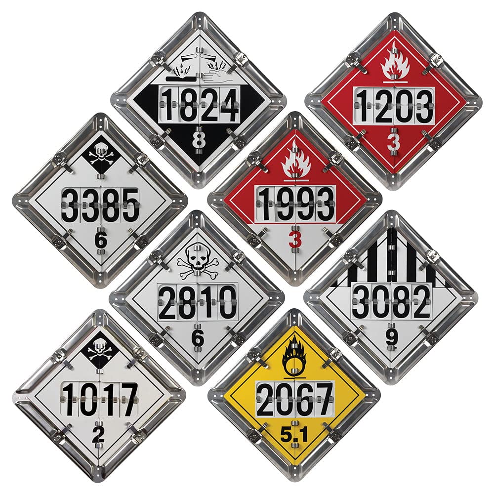 Numer-All Aluminum Flip File Placard Set for Hazmat Compliance