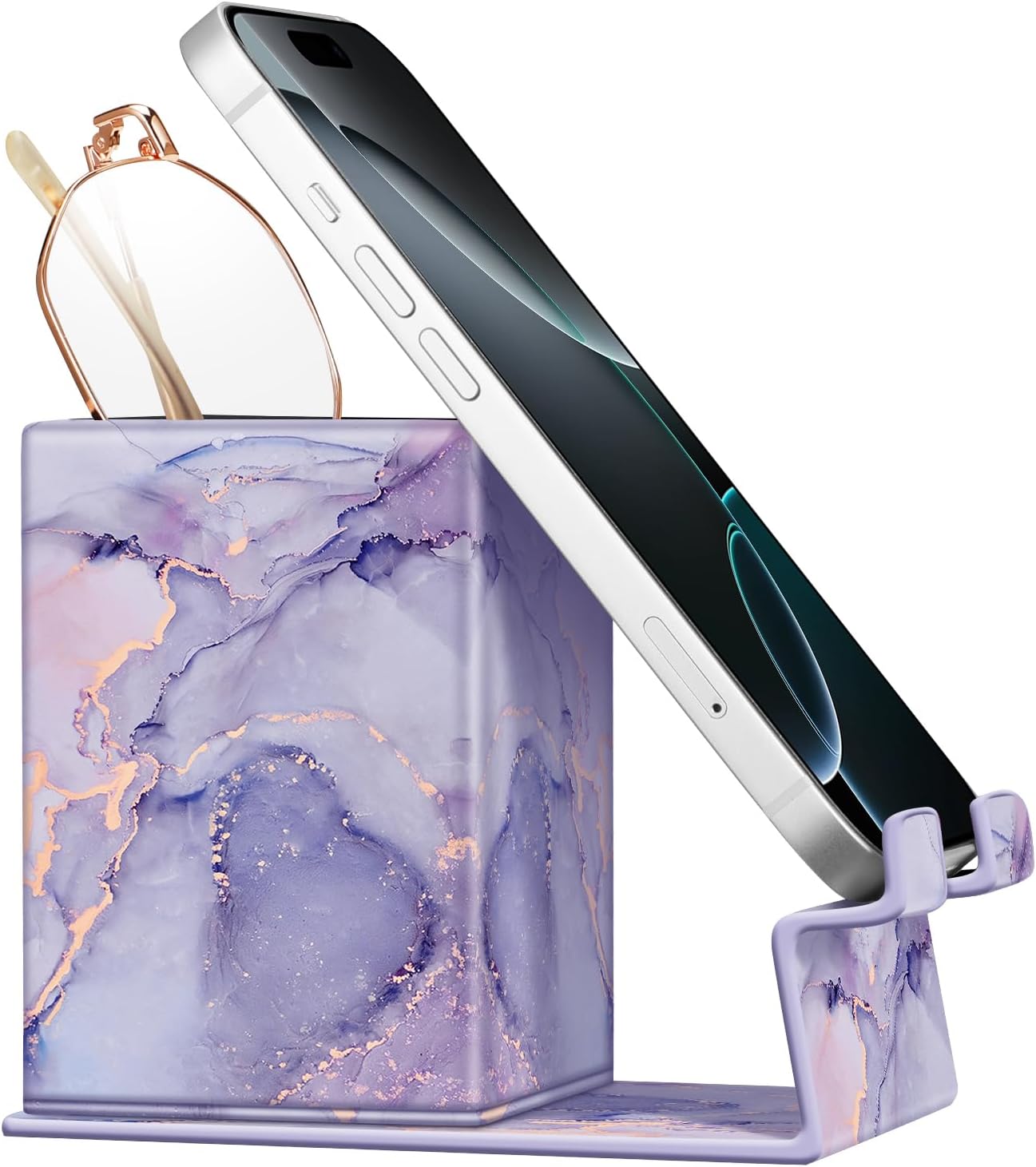 FINTIE Lilac Marble Pencil & Glasses Holder