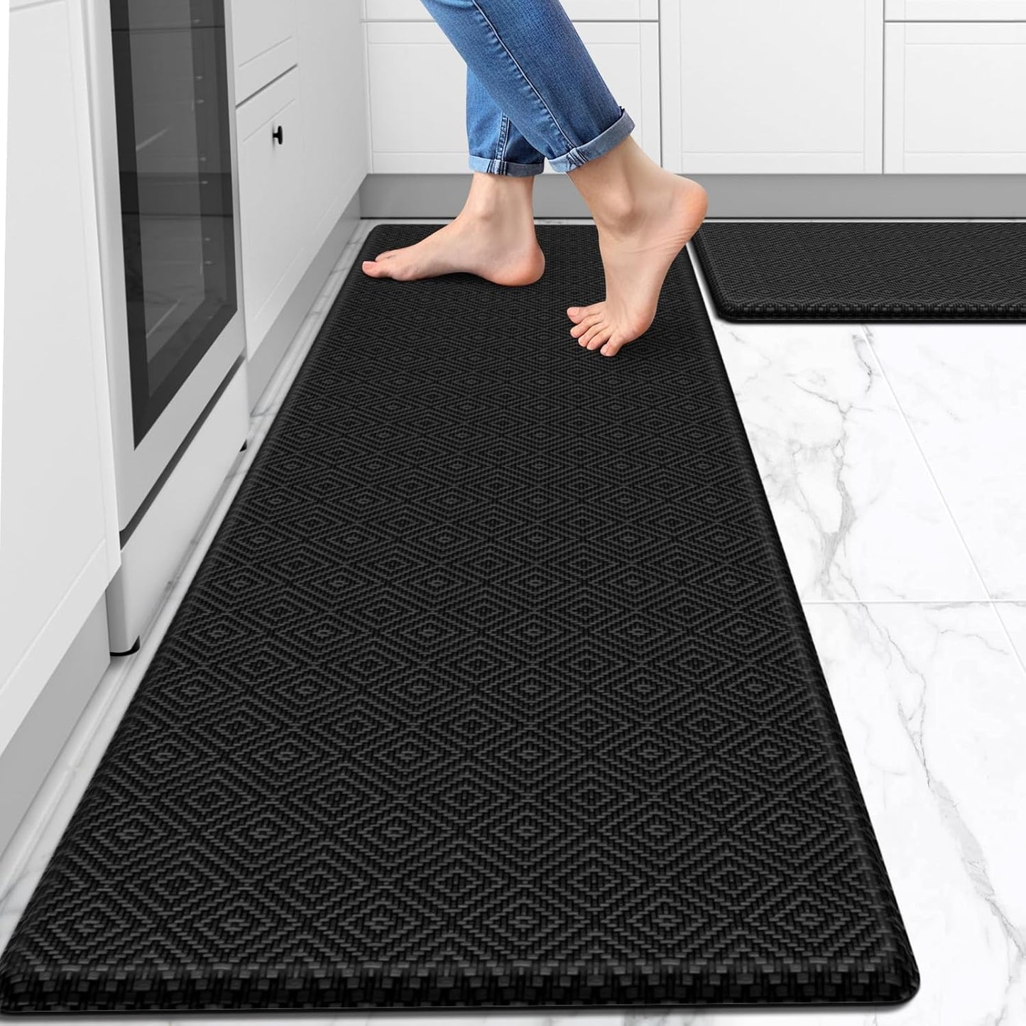 Mattitude Cushioned Anti-Fatigue Kitchen Mat Set - Waterproof & Comfortable!