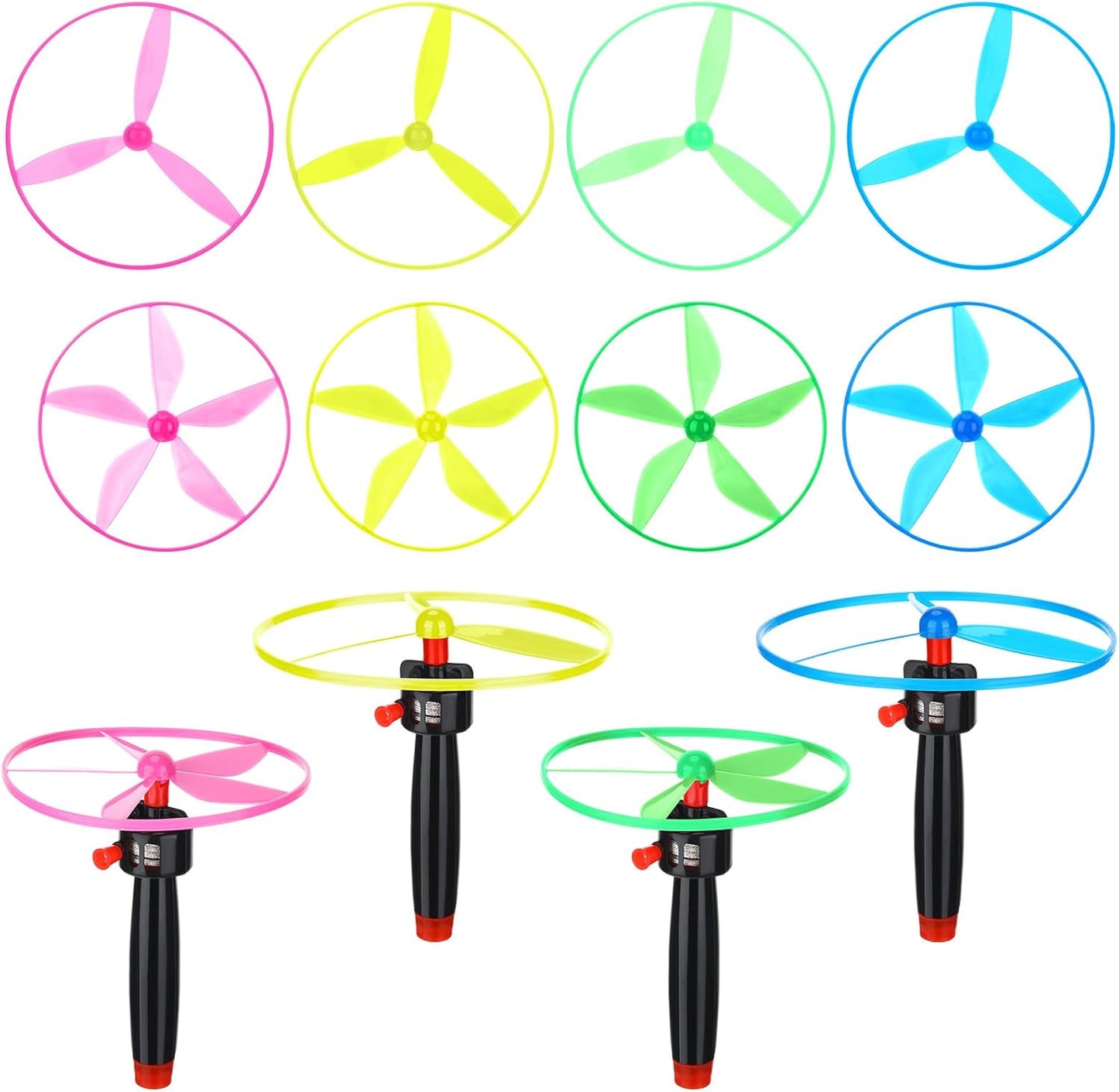 Flying Disc Toy Set with String Launchers - Outdoor Fun!