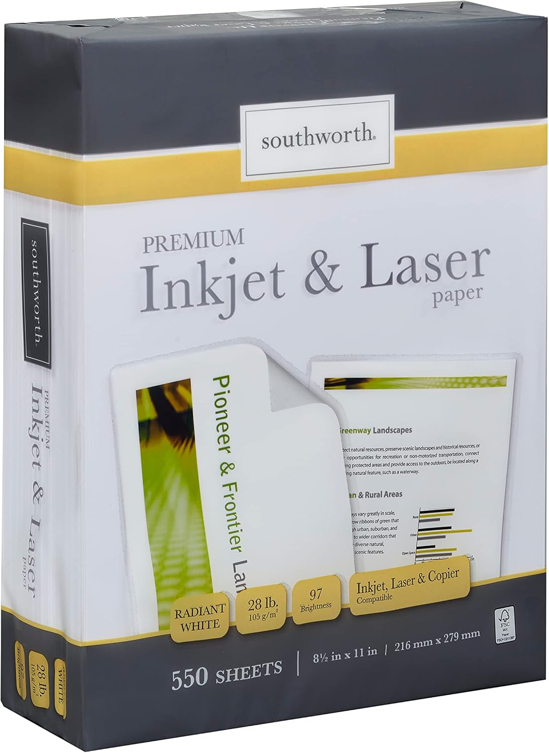550 Sheets Radiant White Paper by Southworth