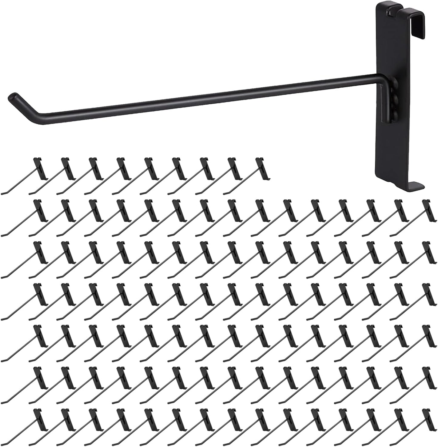 HJW Heavy Duty Black Gridwall Hooks - 8 Inch Display Hooks