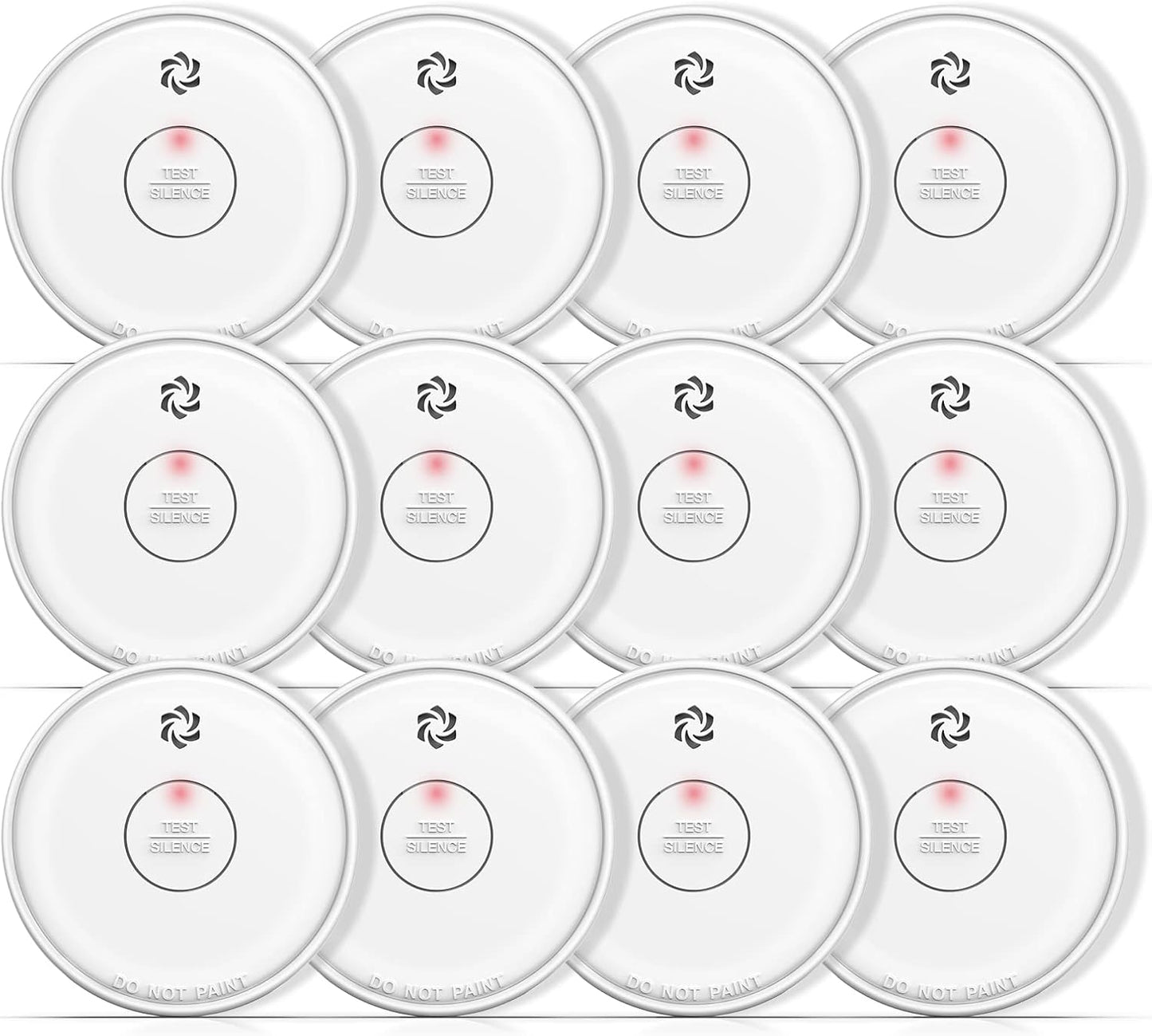 Fire Alarms Smoke Detectors for Home Safety - 12 Pack Set