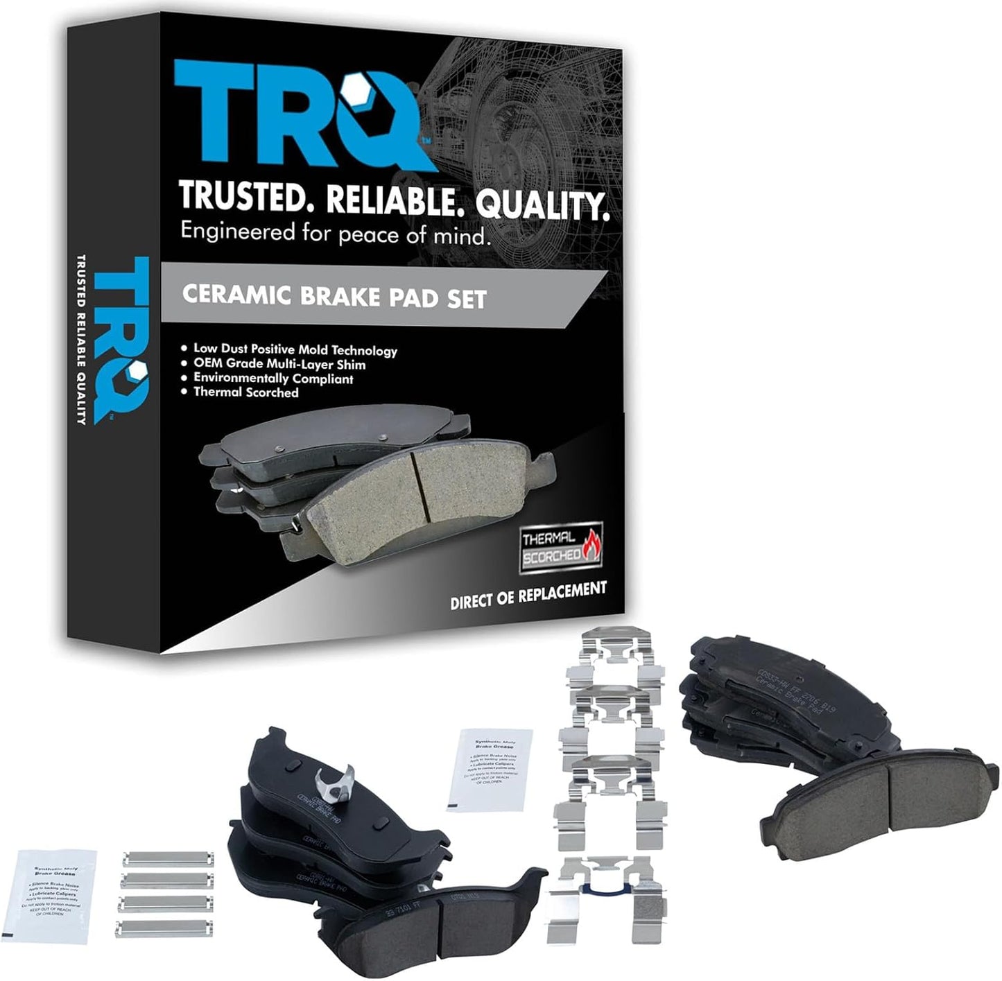 TRQ Front & Rear Brake Pads Ceramic for 2002-2005 Ford Explorer