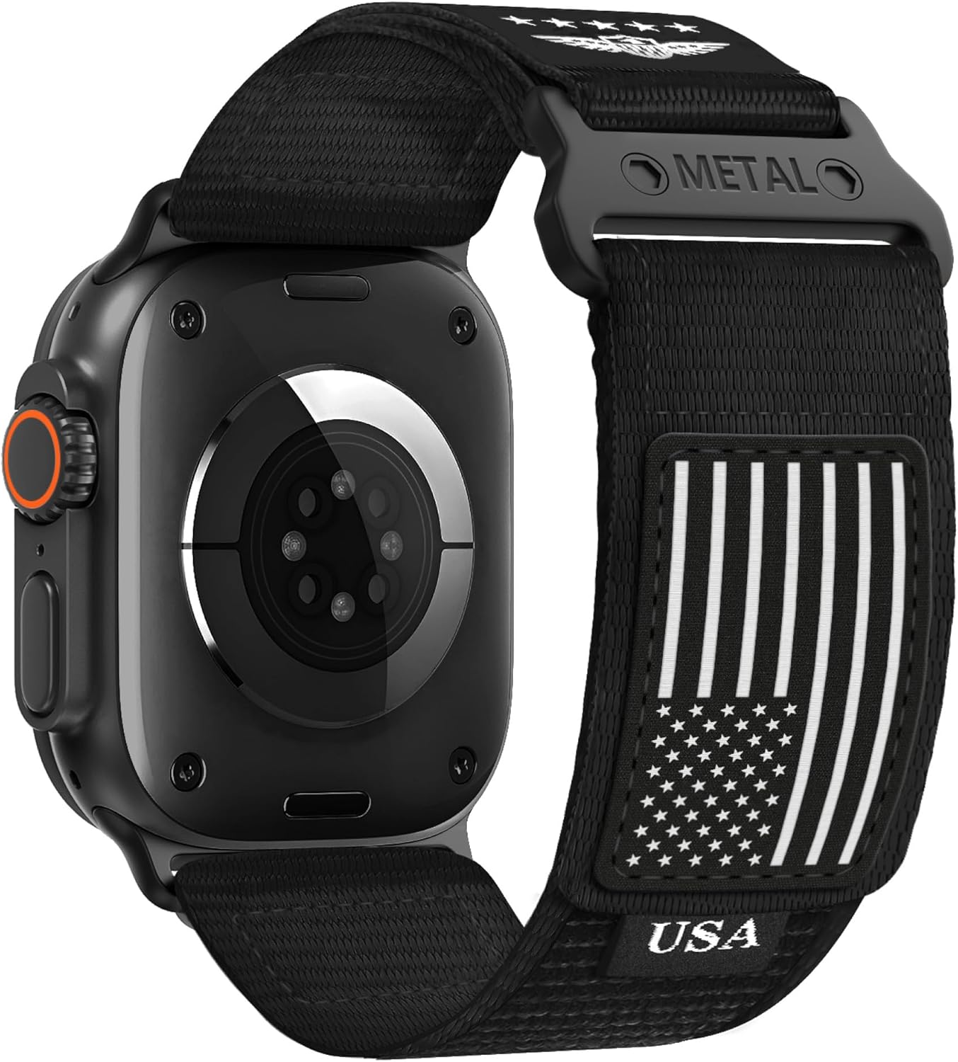 Adjustable Stars-Stripes Nylon Band for Apple Watch Ultra 2