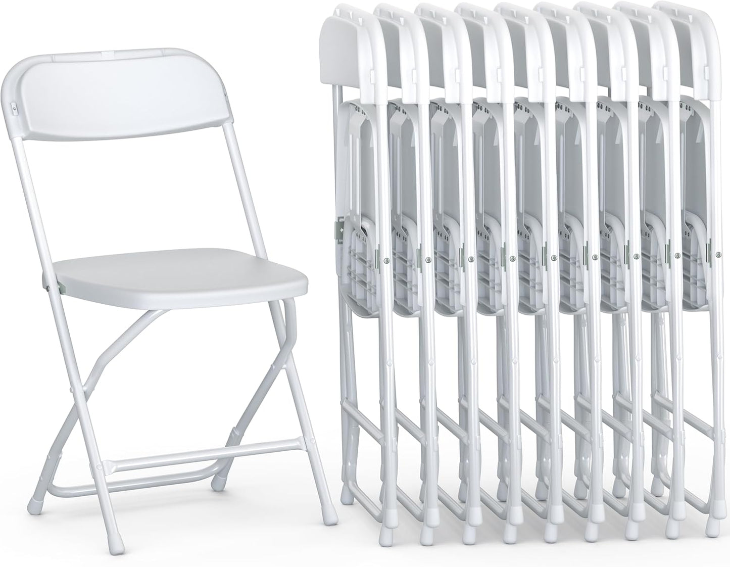 9 PACK White Foldable Plastic Chair for Indoor Outdoor Use