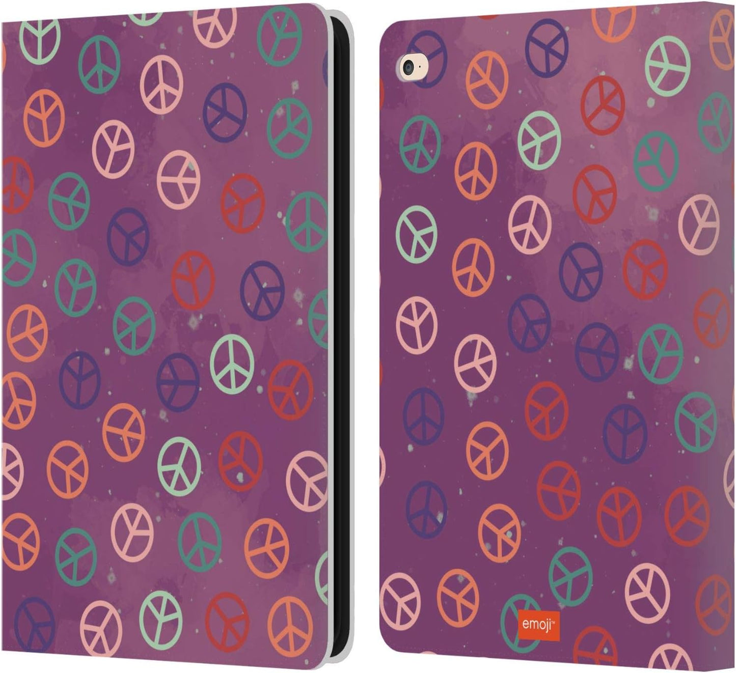 Emoji Peace Pattern Leather Wallet Case for iPad Air 2 (2014)