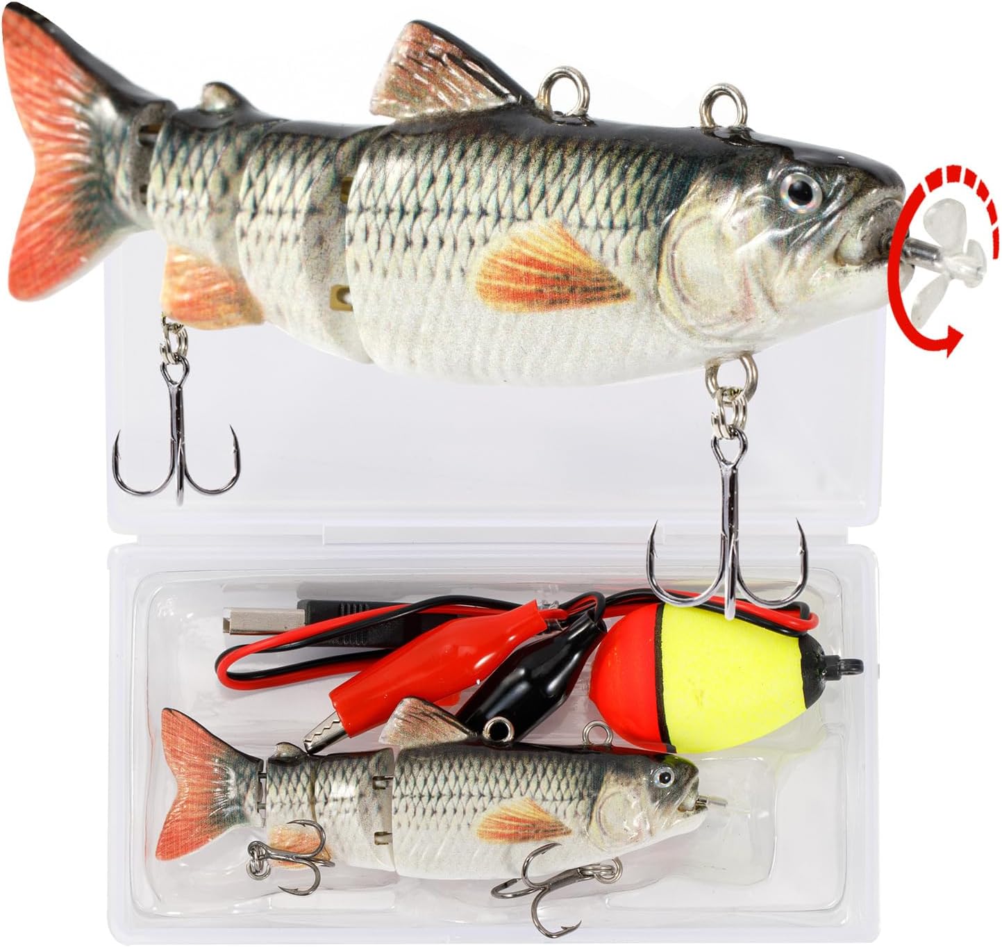 USB Rechargeable Robotic Fishing Lure - Swim with LED Light