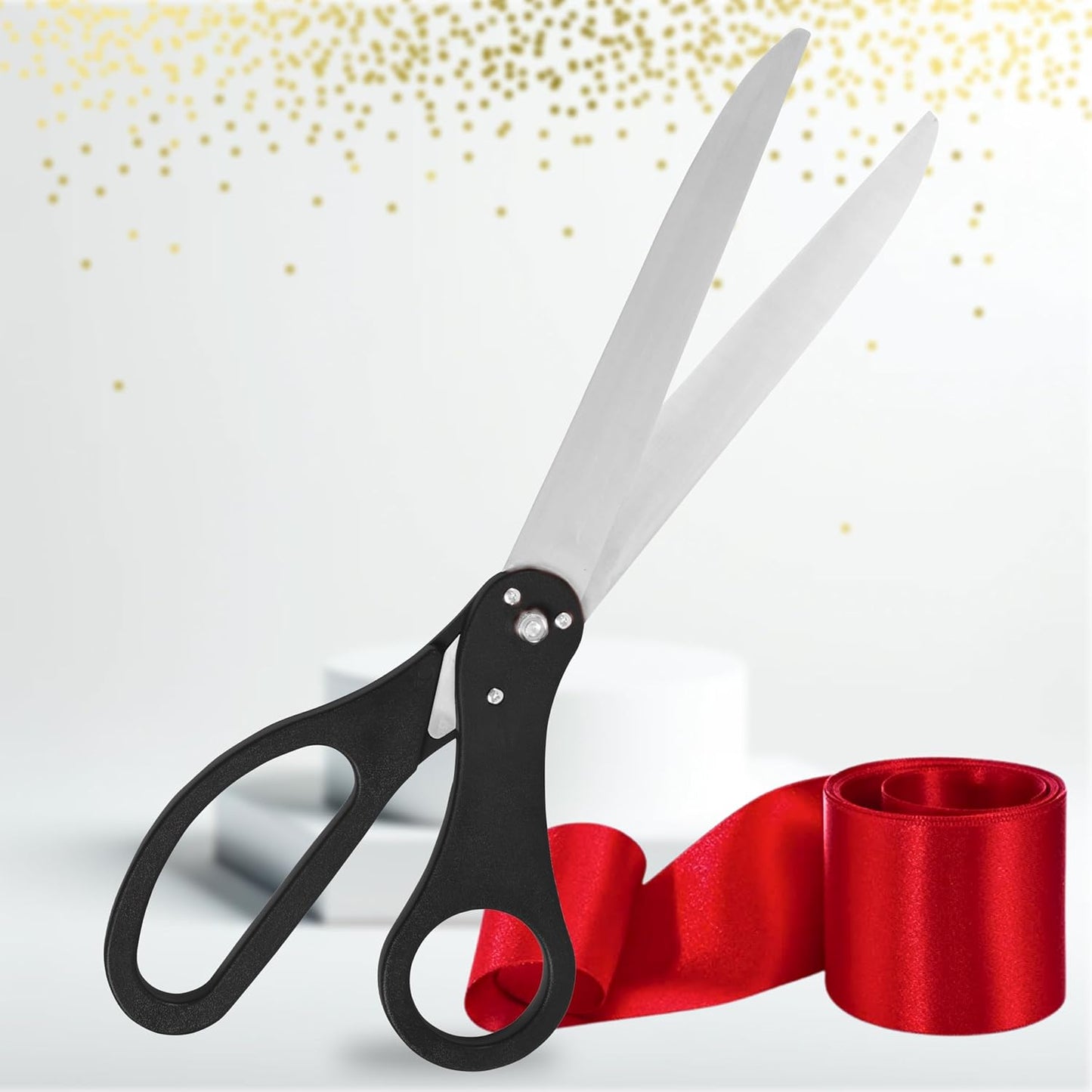 Giant Ribbon Cutting Ceremony Kit with 25 Inch Scissors and Ribbon