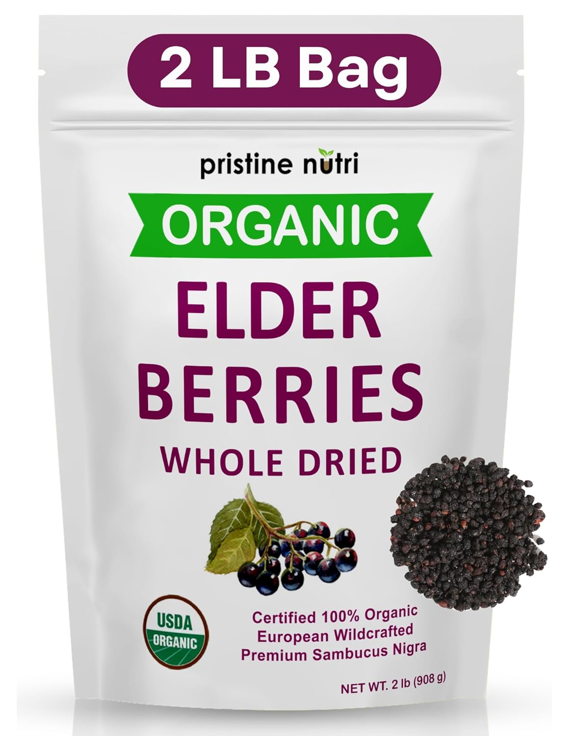 Organic Elderberries Dried Bulk for Immunity and Health Boost