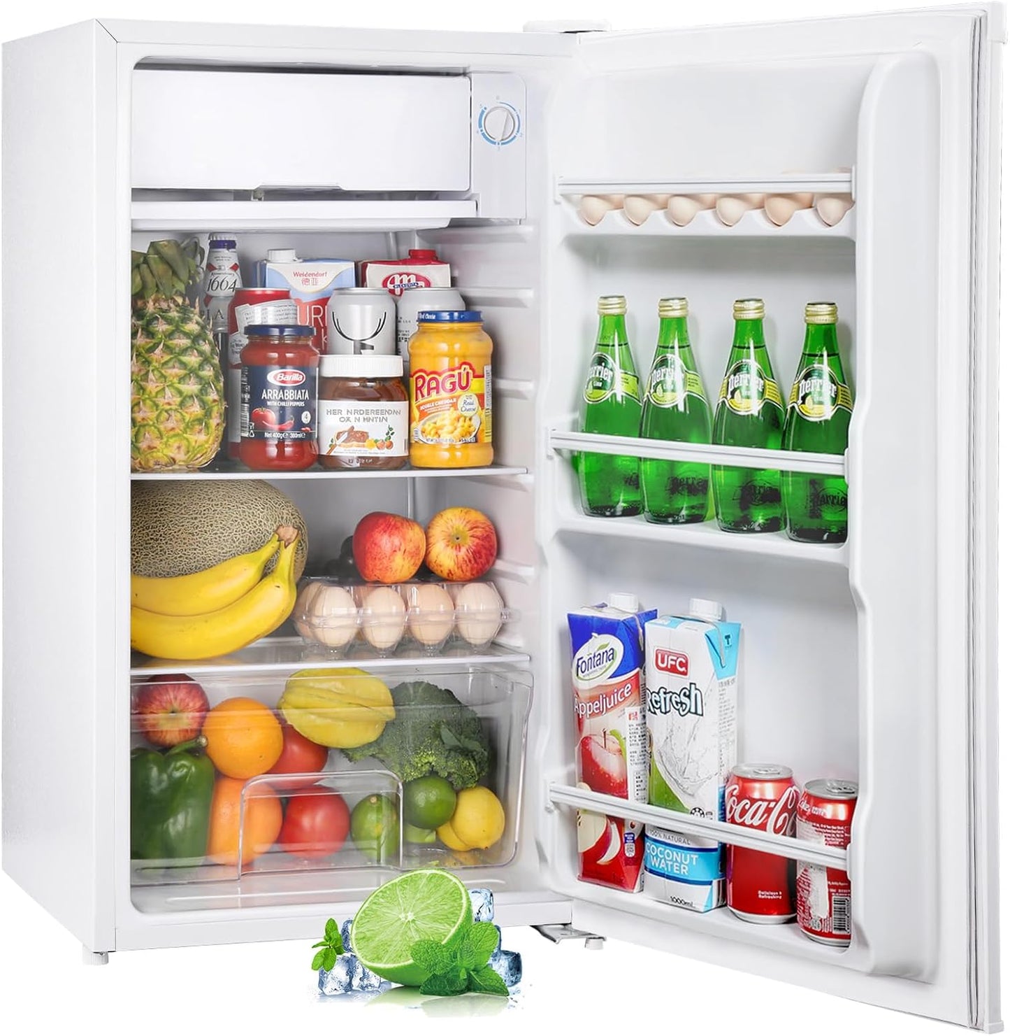 Upstreman 3.2 Cu.Ft Mini Fridge with Freezer for Dorms & Offices