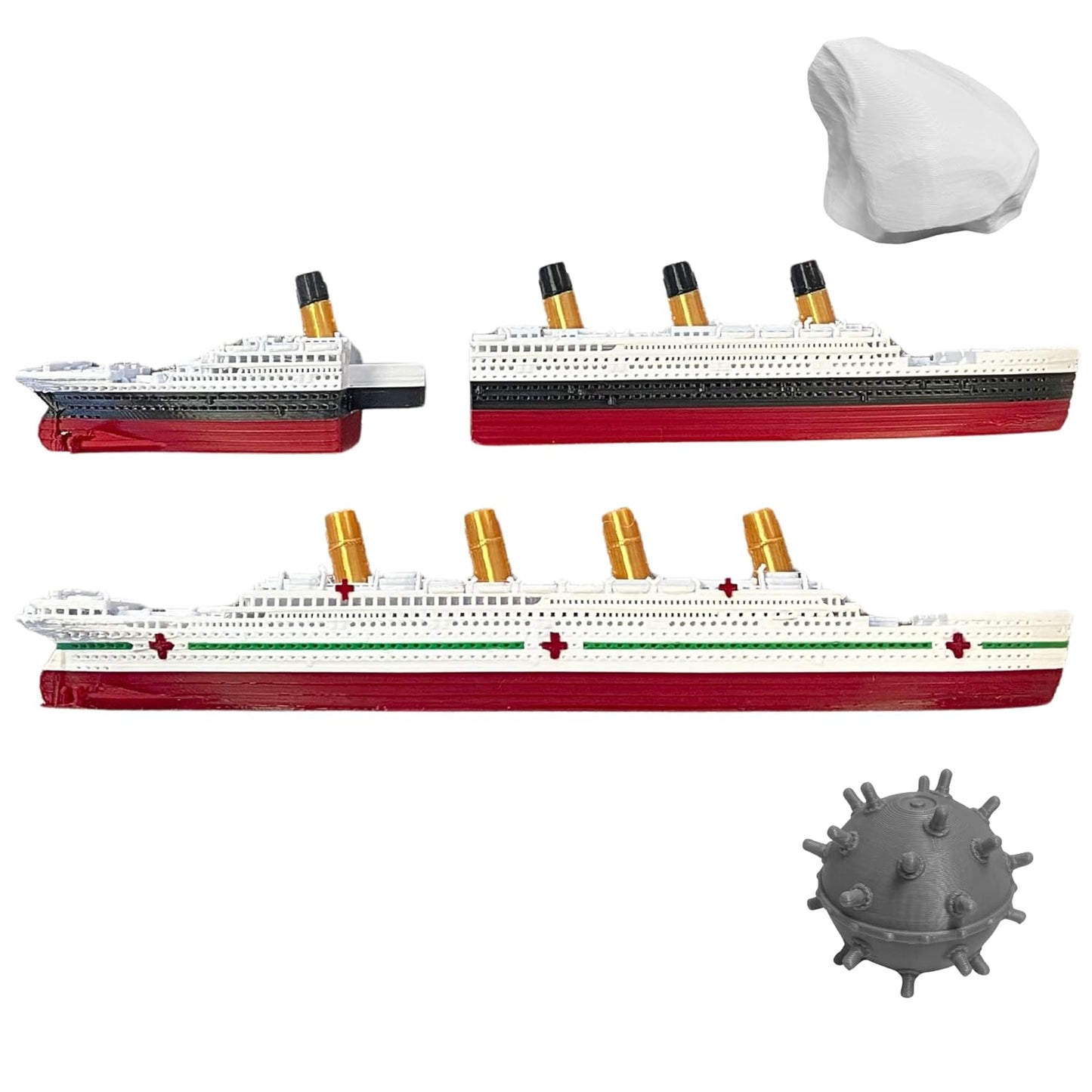 Split In Half Titanic & Britannic Bath Boat Toy for Kids