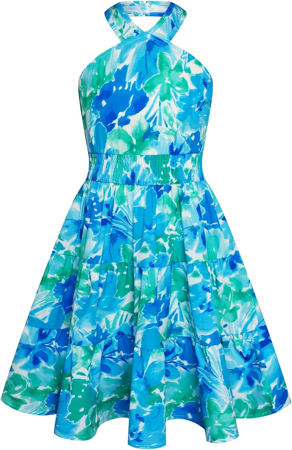 GRACE KARIN Girls Summer Dress Off Shoulder Floral A-line Midi