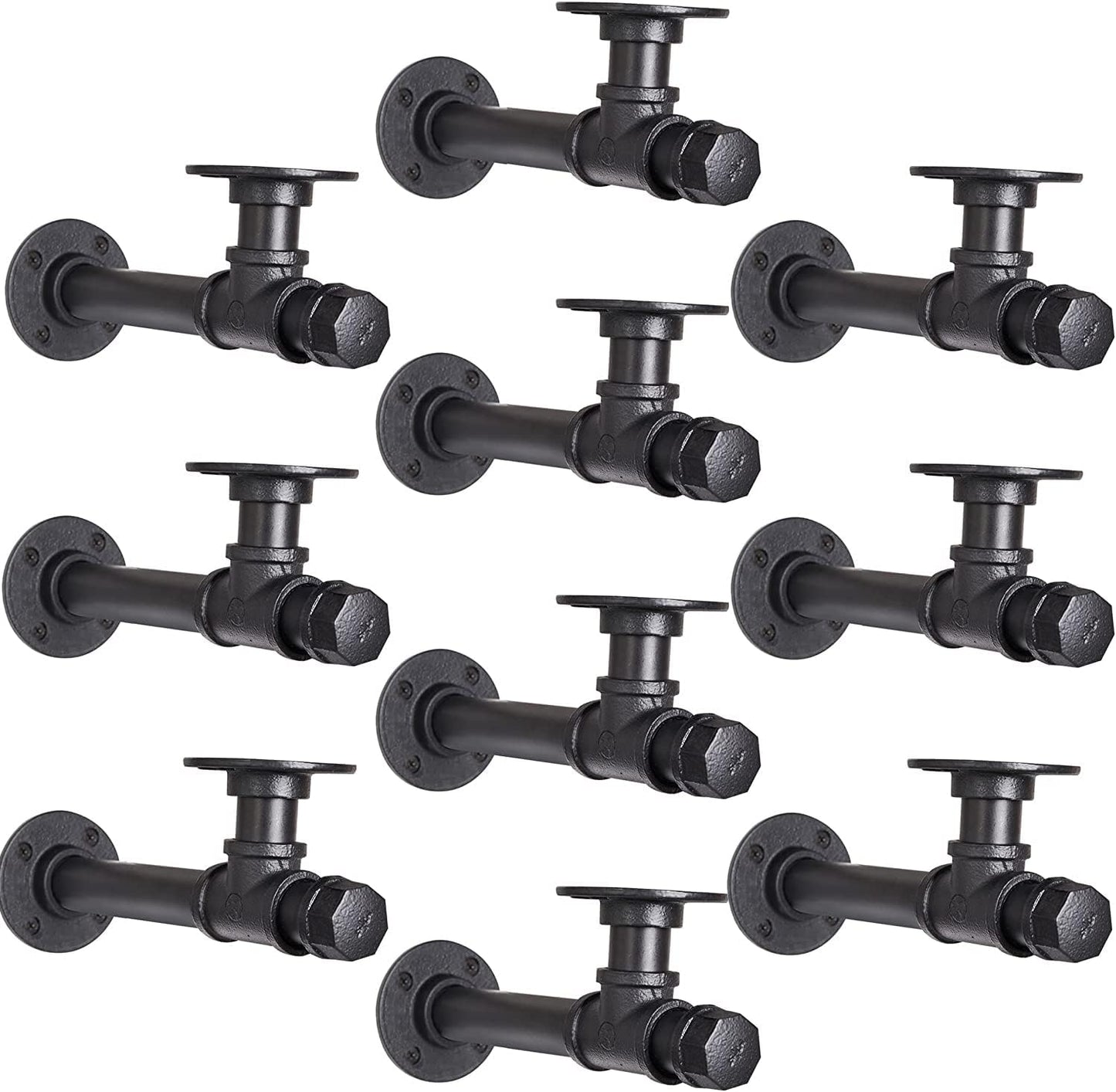 Rustic Pipe Shelf Brackets for Stylish Home Decor and Storage