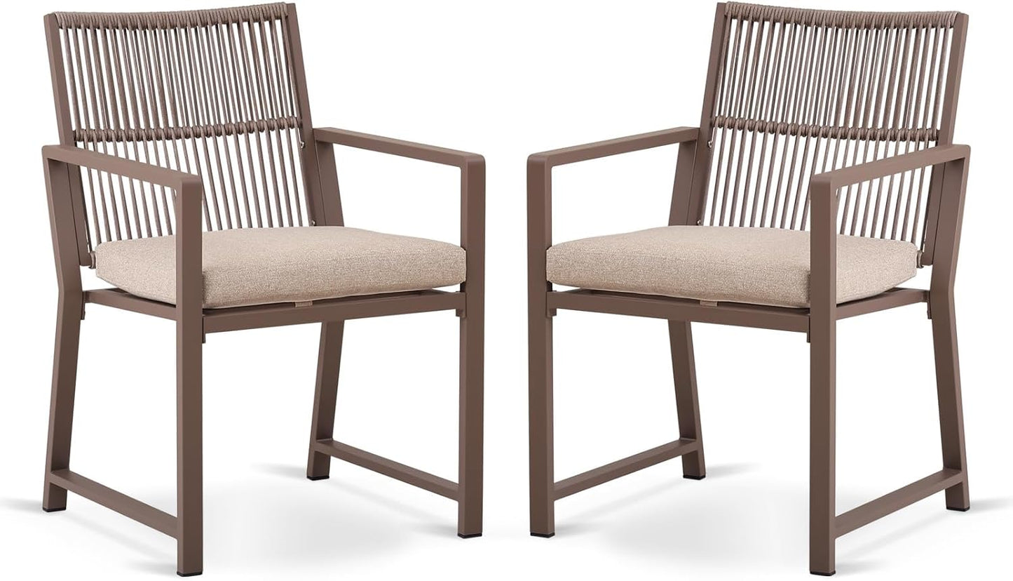 Aluminum Outdoor Patio Dining Chairs with Ergonomic Design