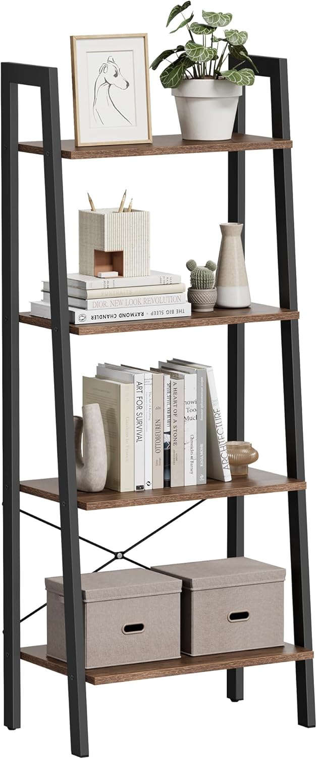 VASAGLE Ladder Shelf: 4-Tier Bookshelf for Any Room