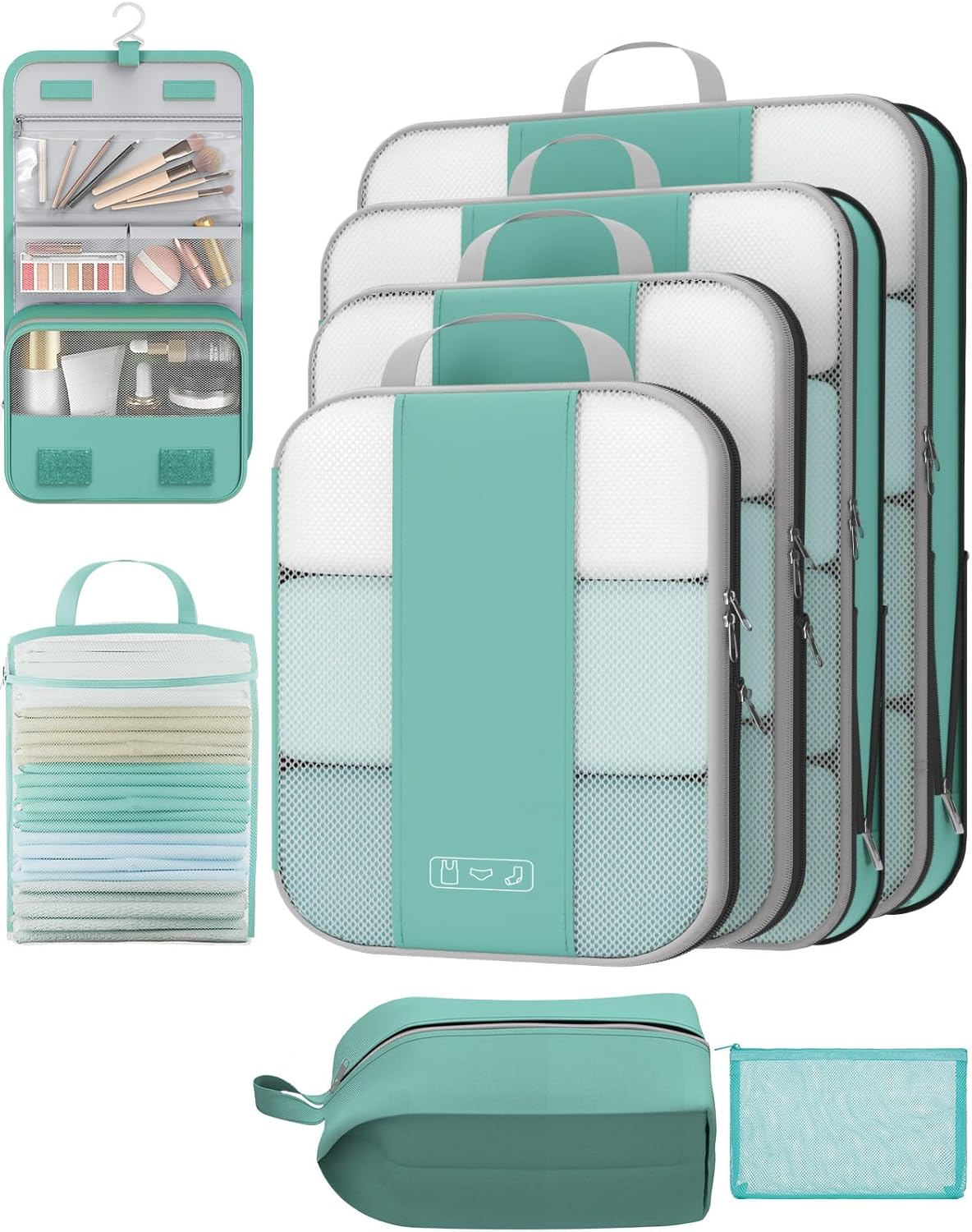 8 Set Compression Packing Cubes for Travel Essentials