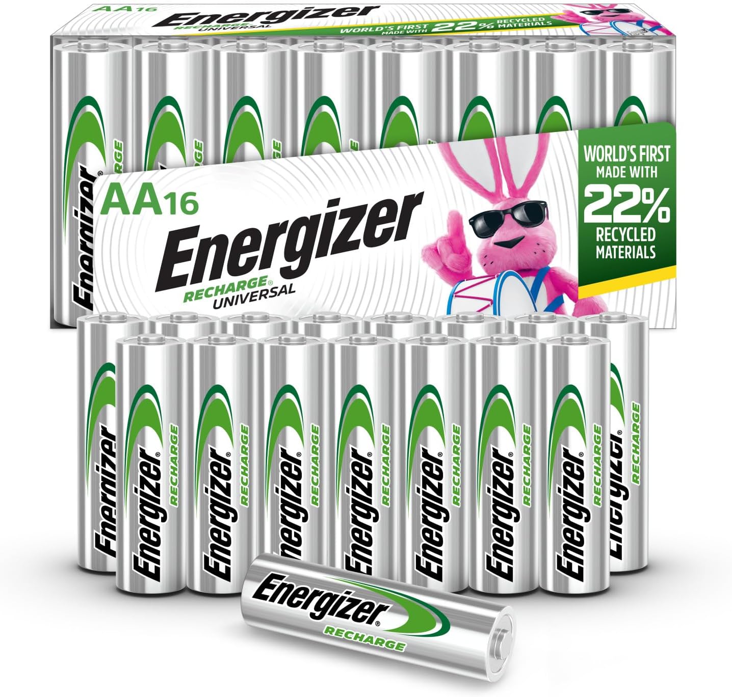 Energizer Recharge Universal Rechargeable AA Batteries 16 Pack
