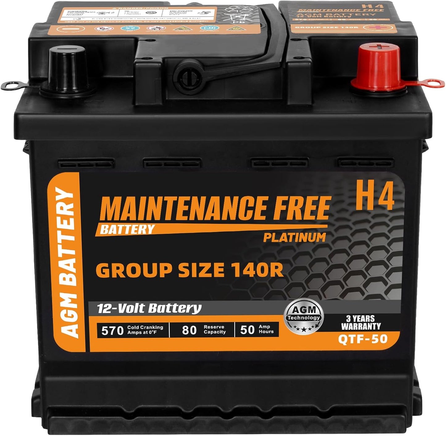 BCI Group 140R Car Battery - Premium 12V 50Ah AGM Power