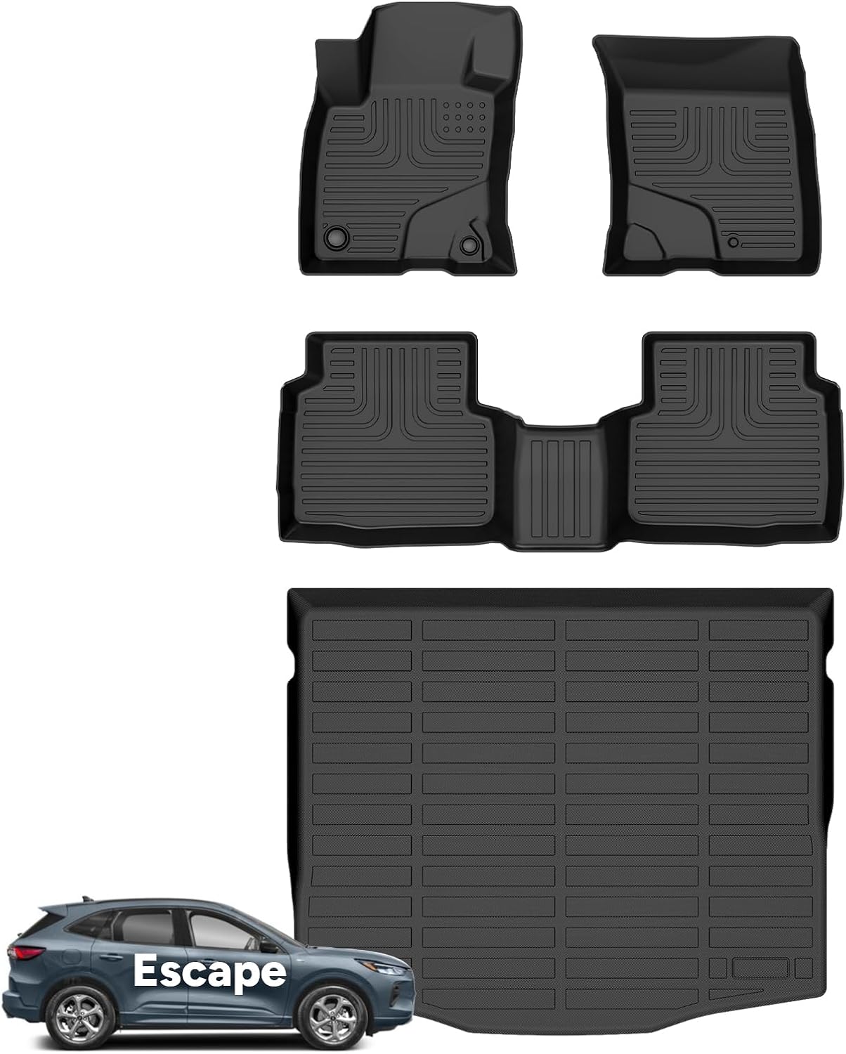 Wayhigh All Weather Floor Mats for 2020-2024 Ford Escape