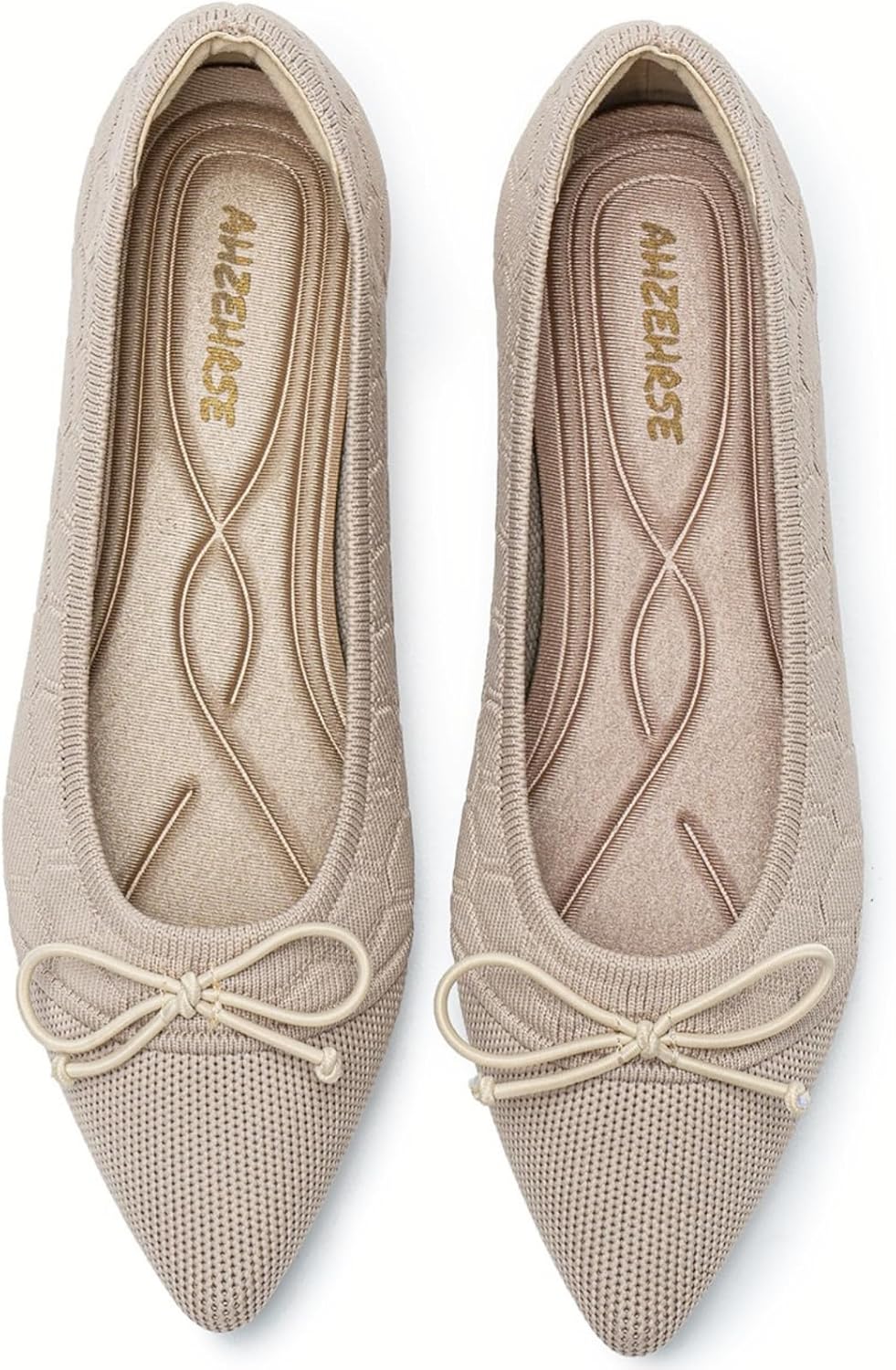 Comfortable Knit Dressy Bow Flats for Women - Classic Style