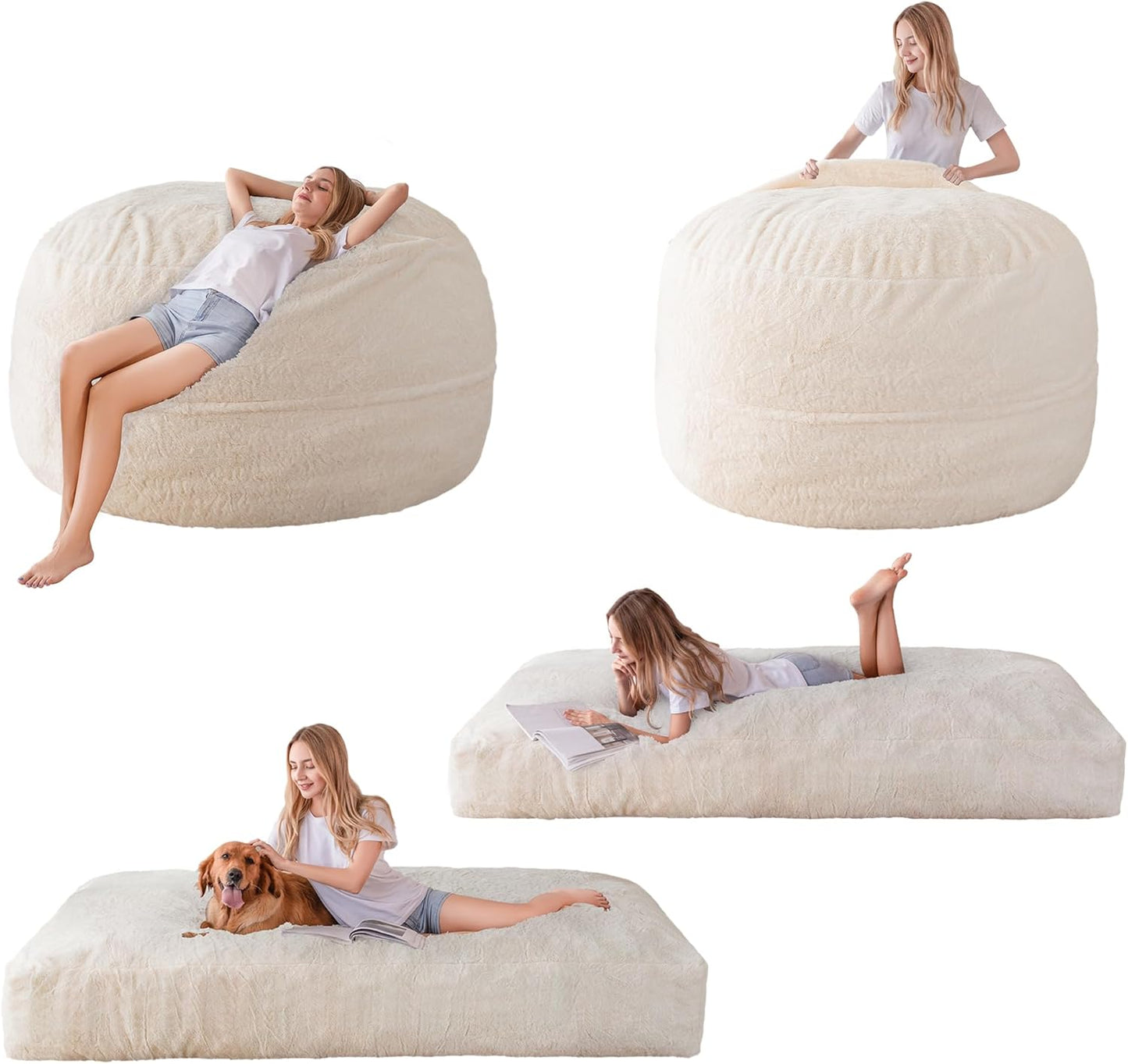 MAXYOYO Giant Bean Bag Chair Bed for Adults - Versatile Comfort