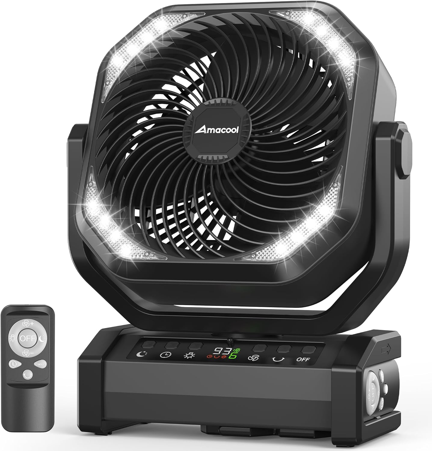 Camping Fan with Light and 20000mAh Battery for Outdoor Use