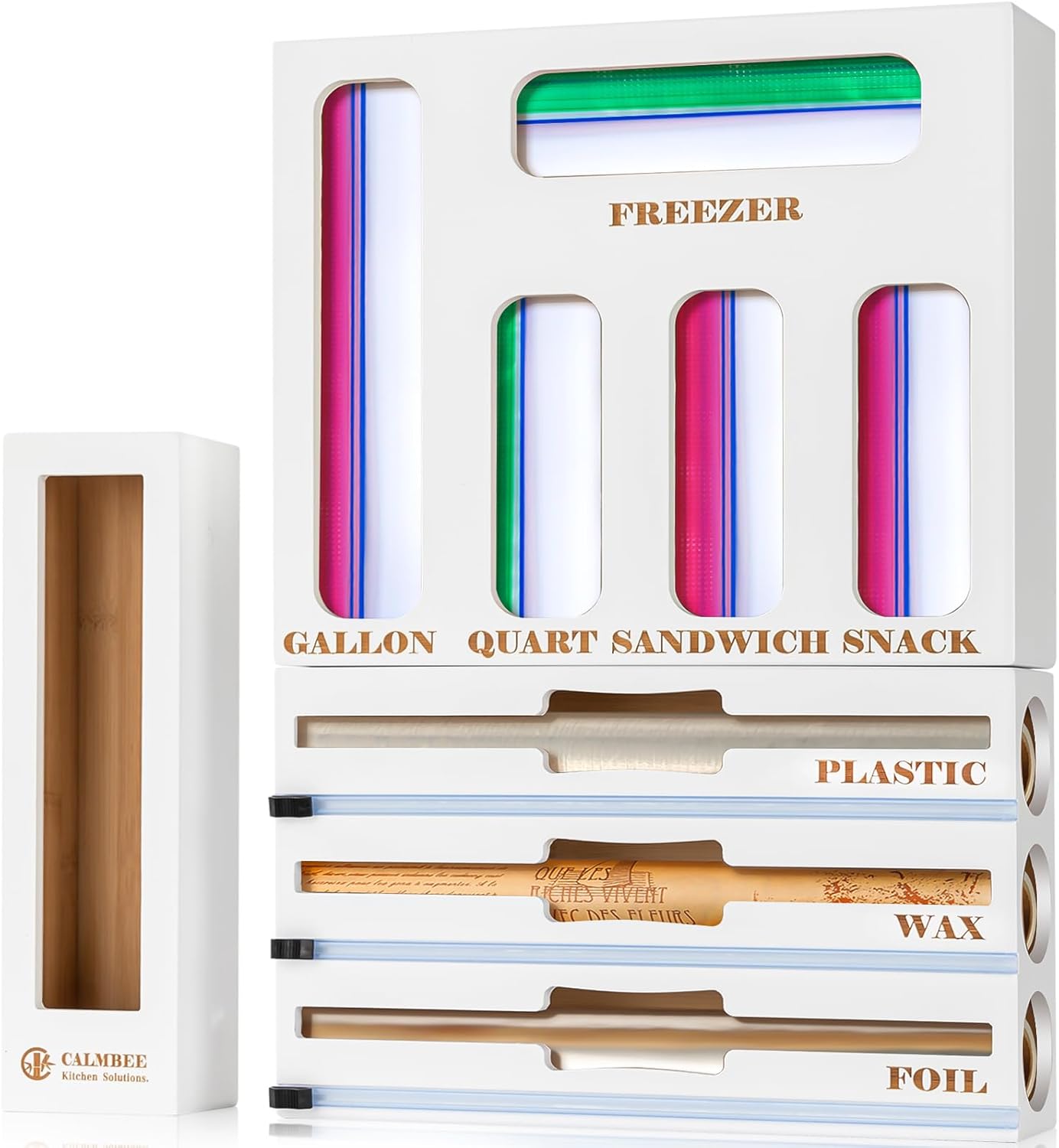 Calmbee Storage Bag Organizer for Foil & Plastic Wraps