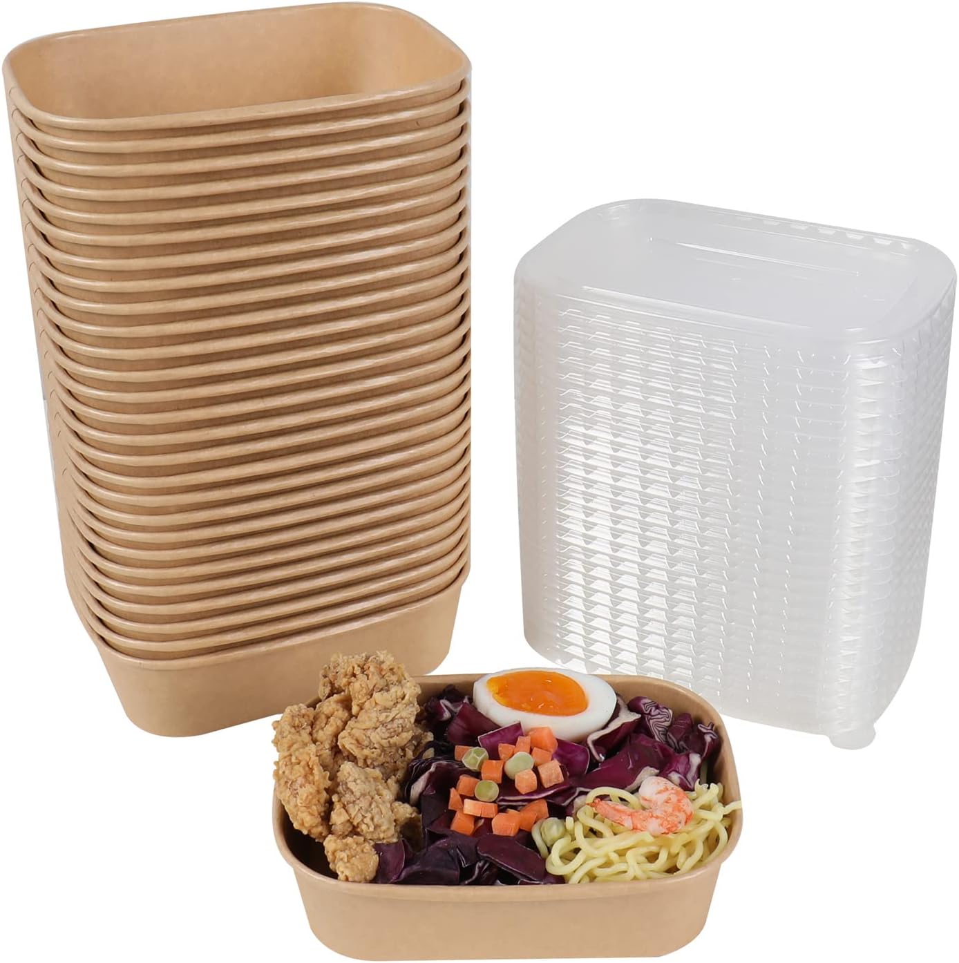17 oz Disposable Kraft Paper Bowls with Lids for Every Occasion
