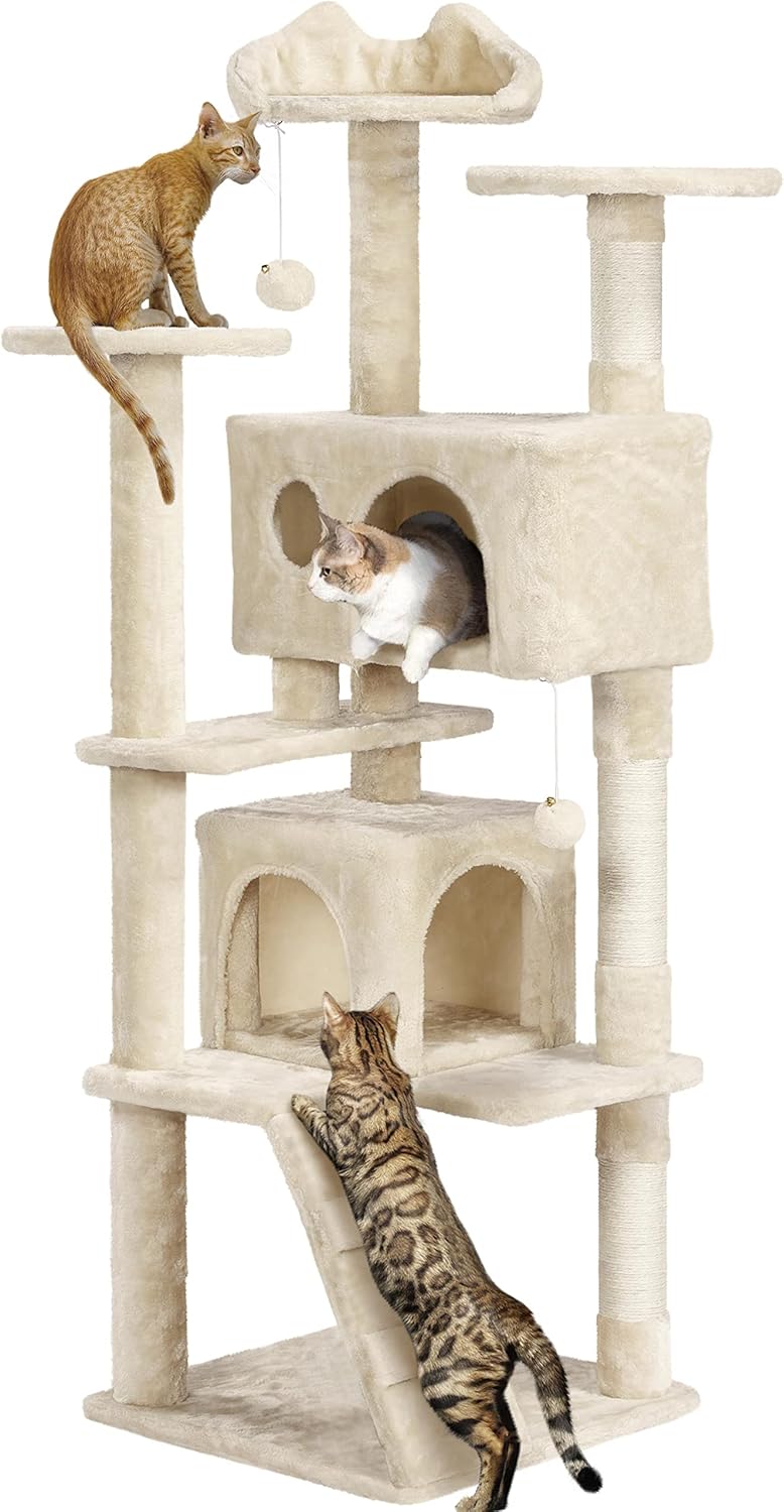 Yaheetech 62in Cat Tree Tower for Indoor Cats with Condo