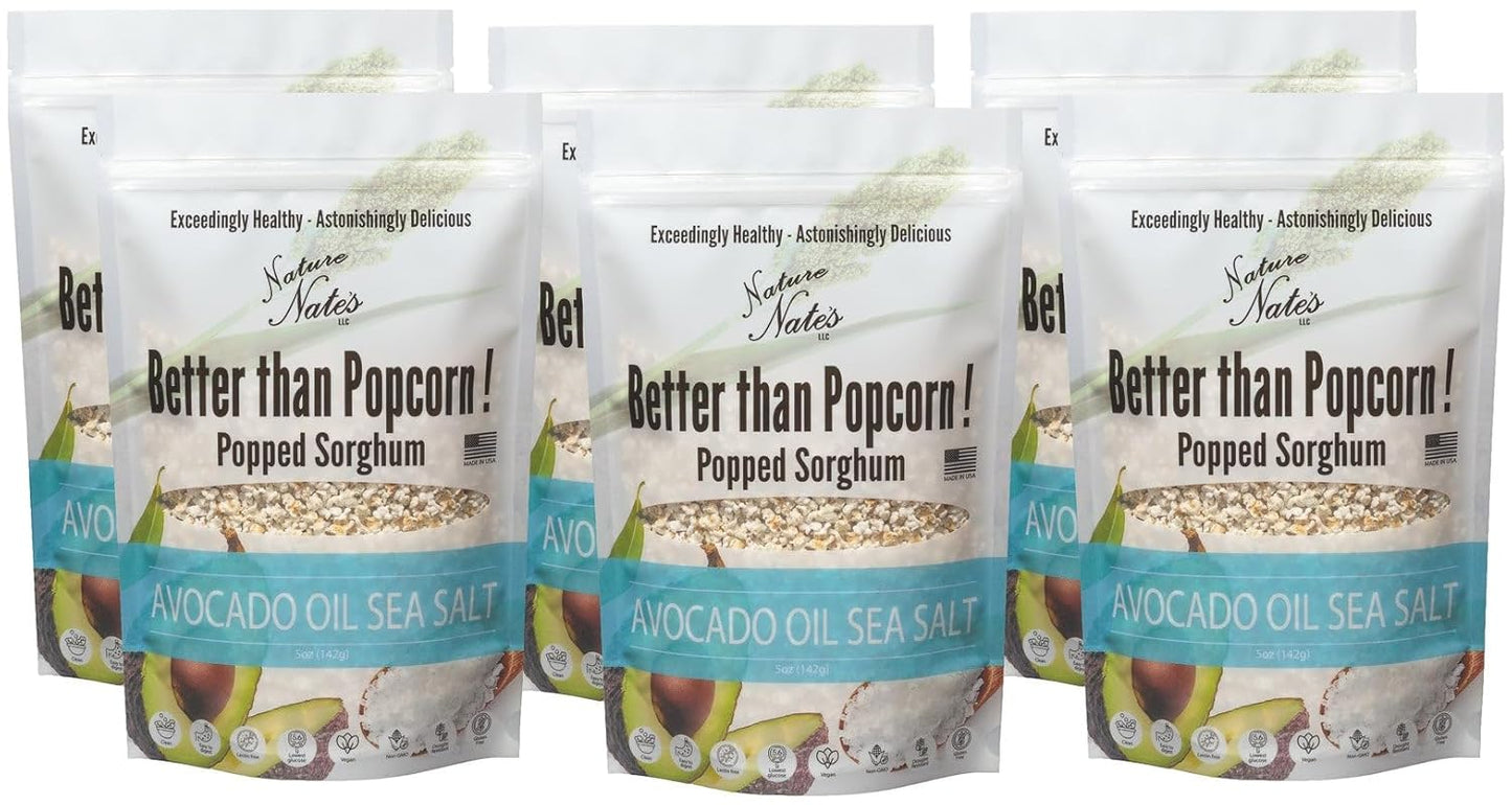 Nature Nates Popped Sorghum with Avocado Oil Sea Salt Snacks