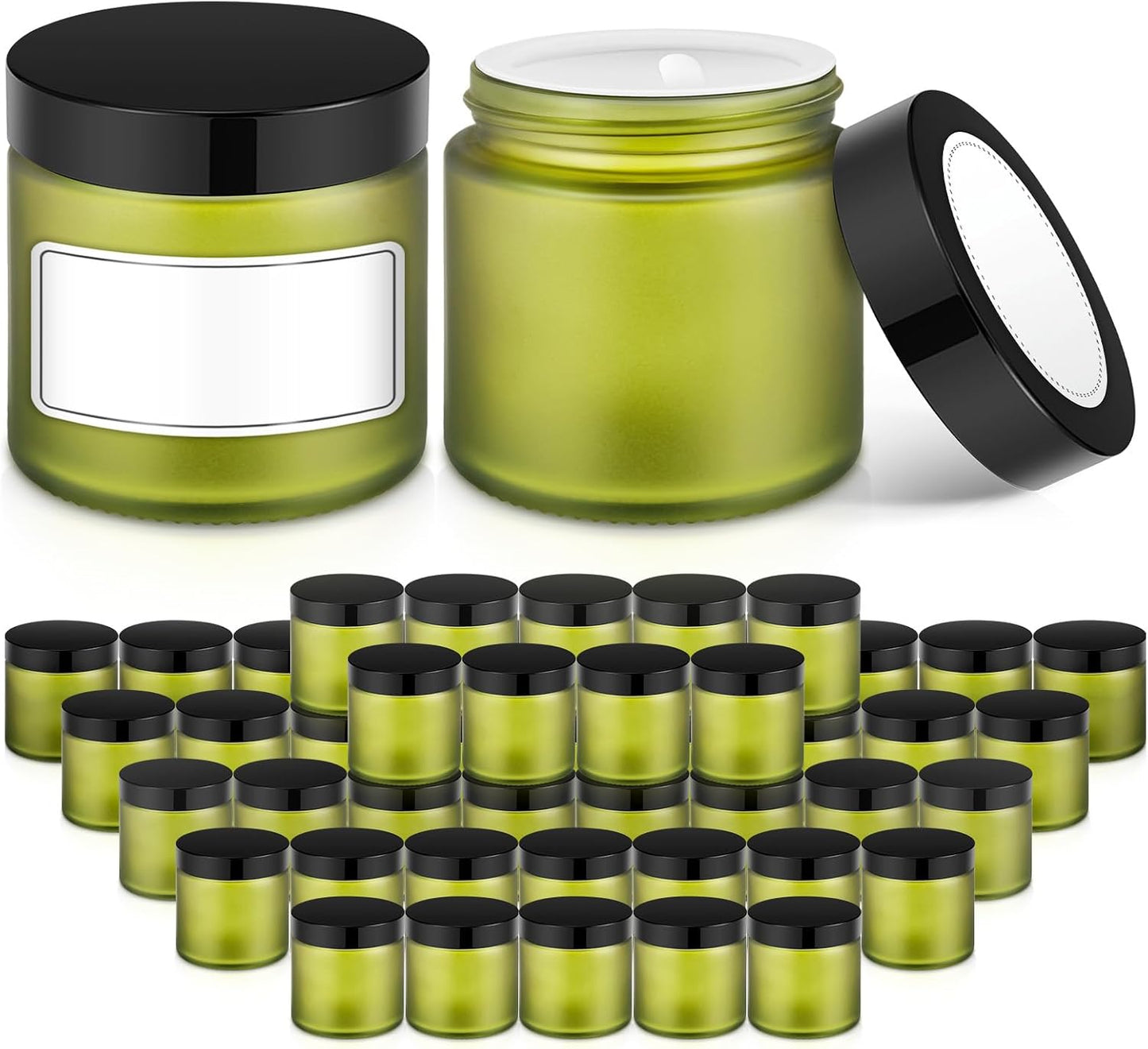 Premium 2 oz Small Glass Jars with Lids for Skincare & More